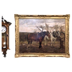 Large Antique Framed Oil Painting by W E Millner 1887