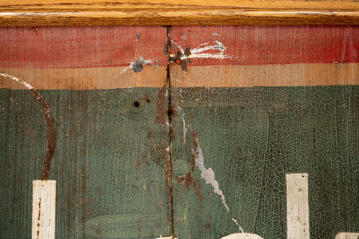 Large Antique Framed Pillsbury's Best Flour Sign In Distressed Condition For Sale In Dekalb, IL