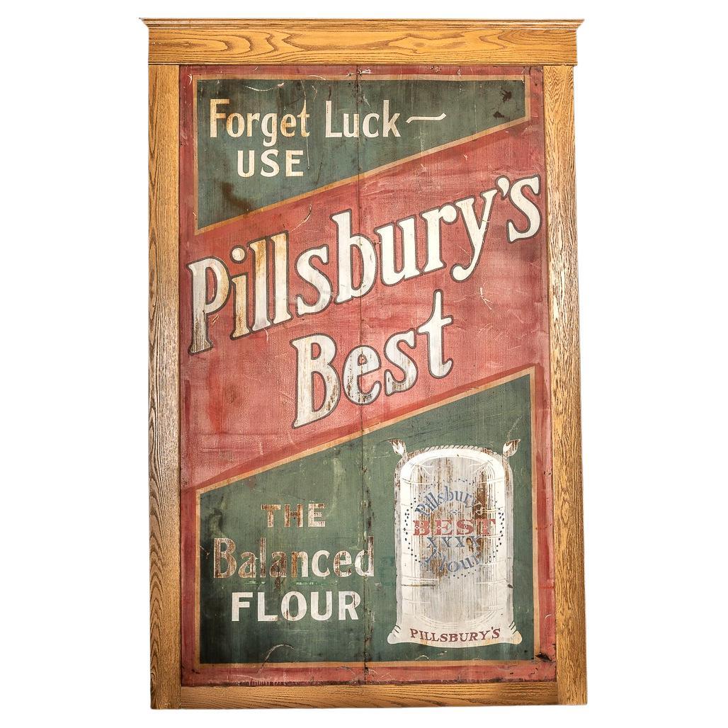 Large Antique Framed Pillsbury's Best Flour Sign