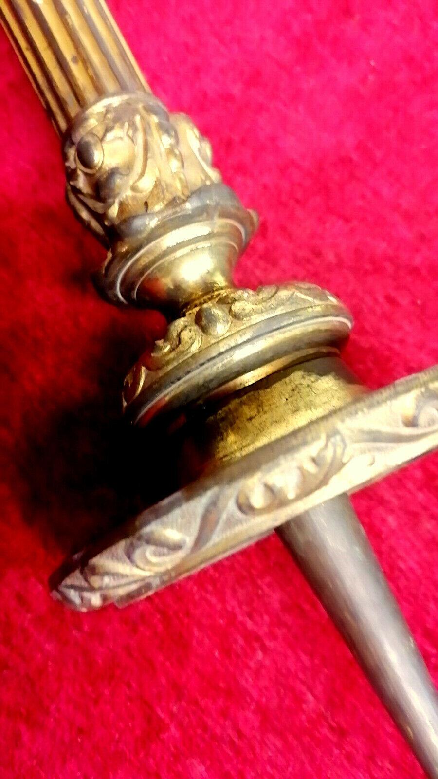 Large Antique French 19th Century Solid Brass Baroque Church Candle Holder For Sale 2