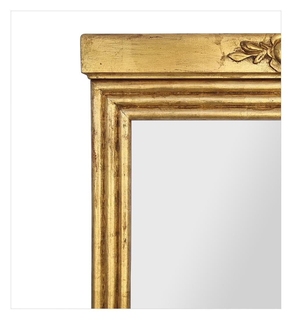 Large Antique French Art Nouveau Style Giltwood Mantel Mirror, circa 1900 In Good Condition For Sale In Paris, FR