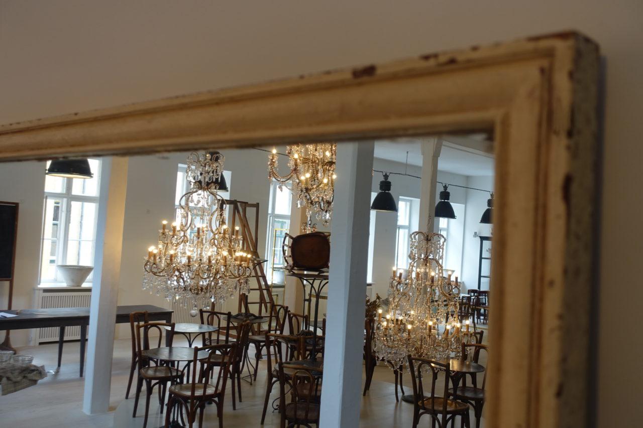 Large Antique French Bistro Mirror In Good Condition In Copenhagen K, DK