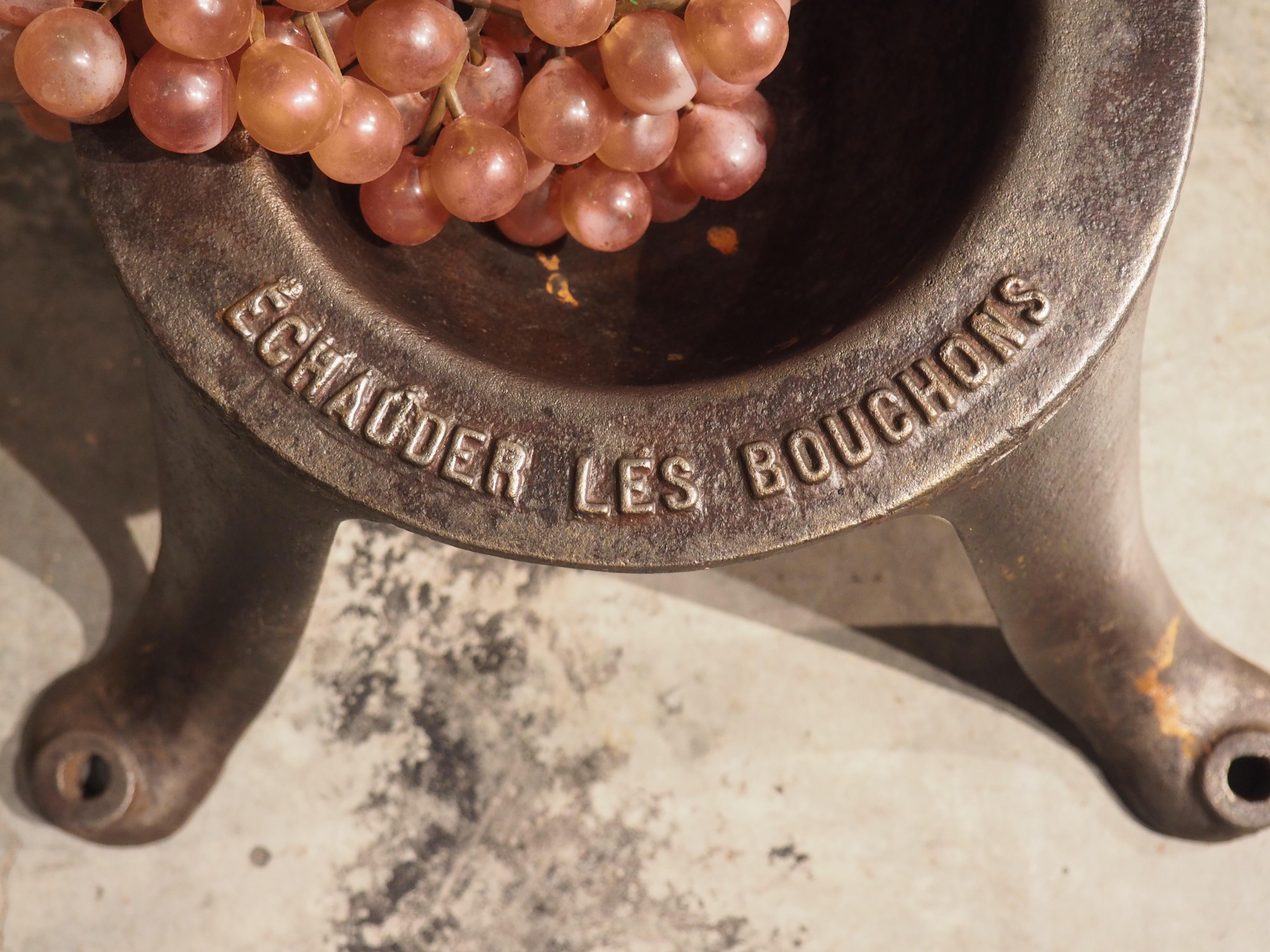 Cast Large Antique French Bouchonneuse Wine Bottle Corker, 