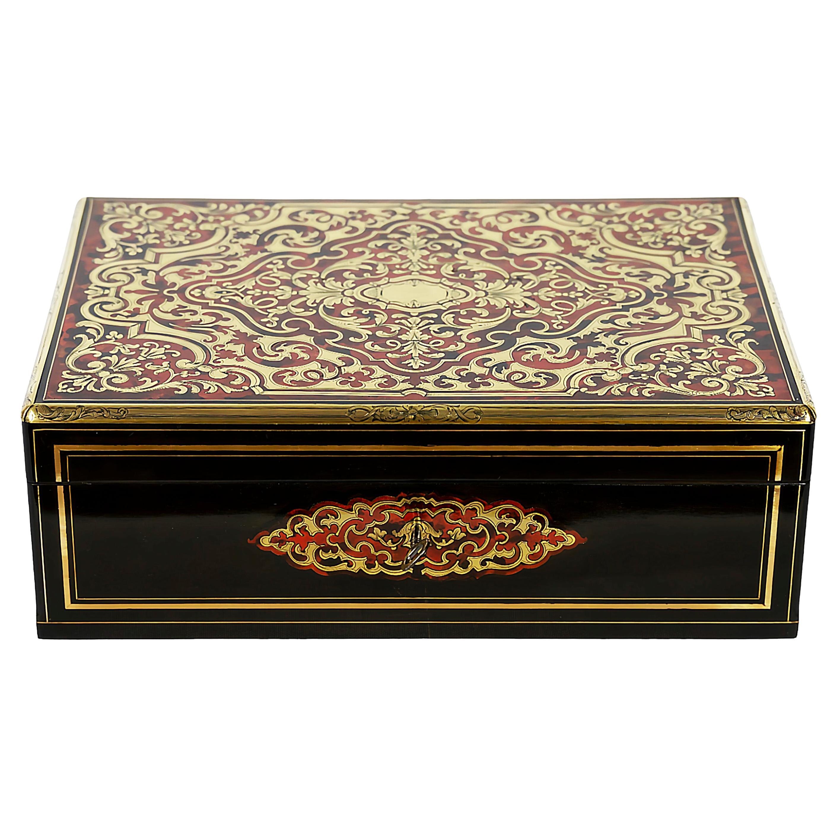 Large Antique French Boulle Napoleon III Marquetry Box