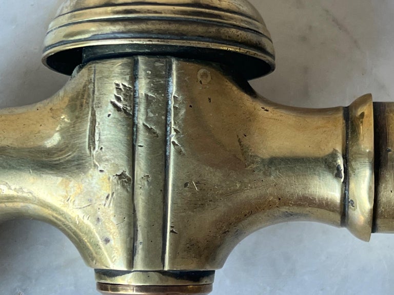 Large Antique French Brass Wall Faucet For Sale at 1stDibs
