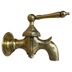 Large Antique French Brass Wall Faucet