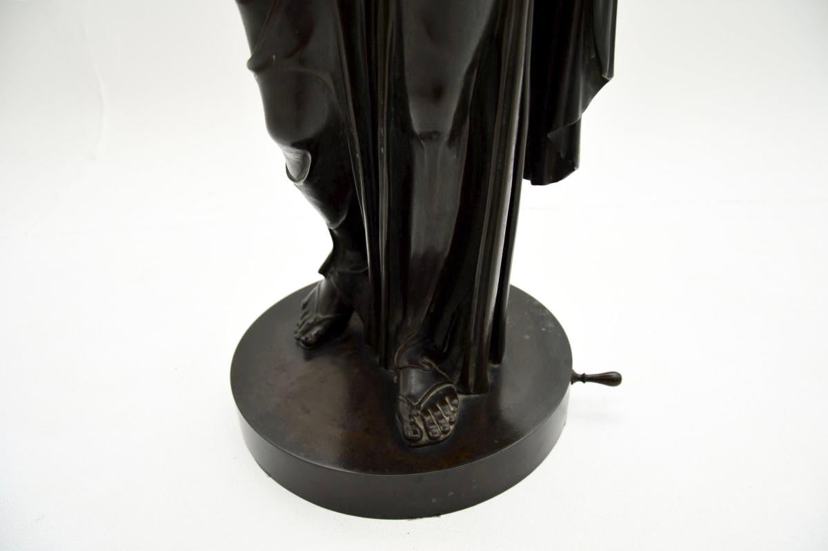 Large Antique French Bronze Neoclassical Robed Lady For Sale 7