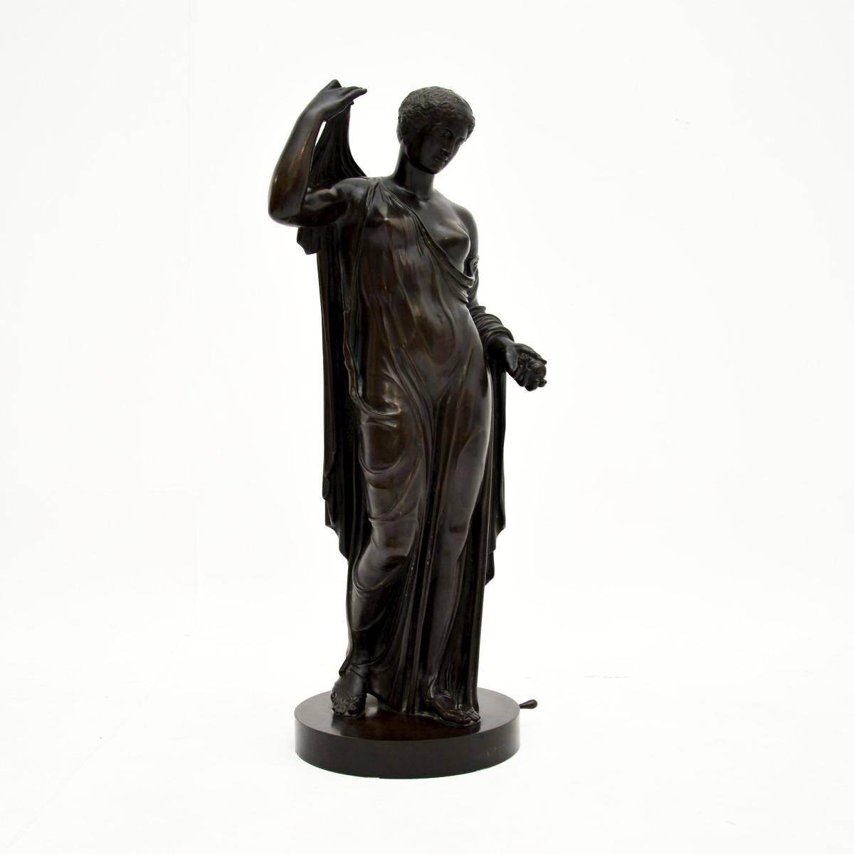 Large Antique French Bronze Neoclassical Robed Lady In Good Condition For Sale In London, GB