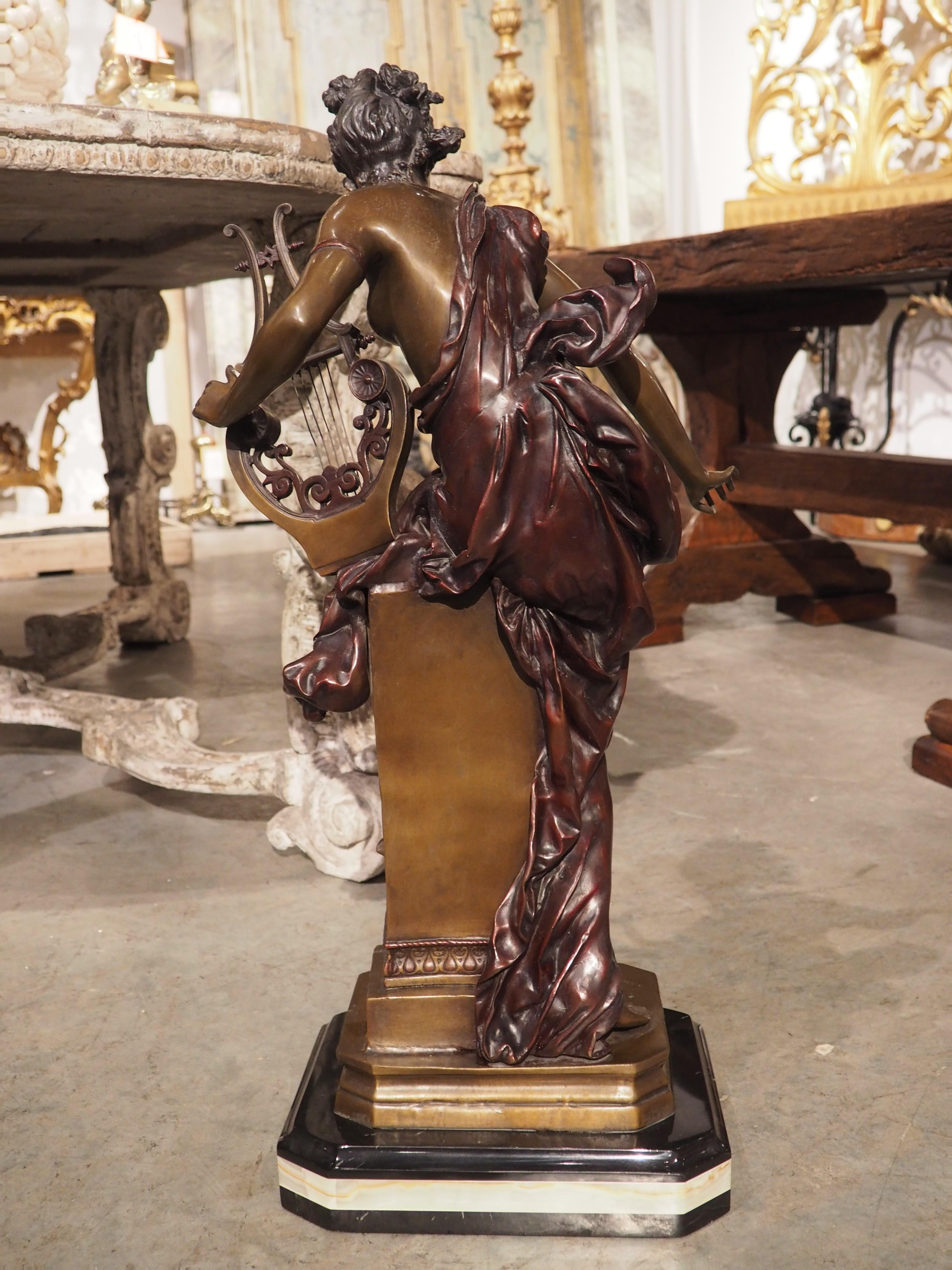 Grande statue française ancienne en bronze 