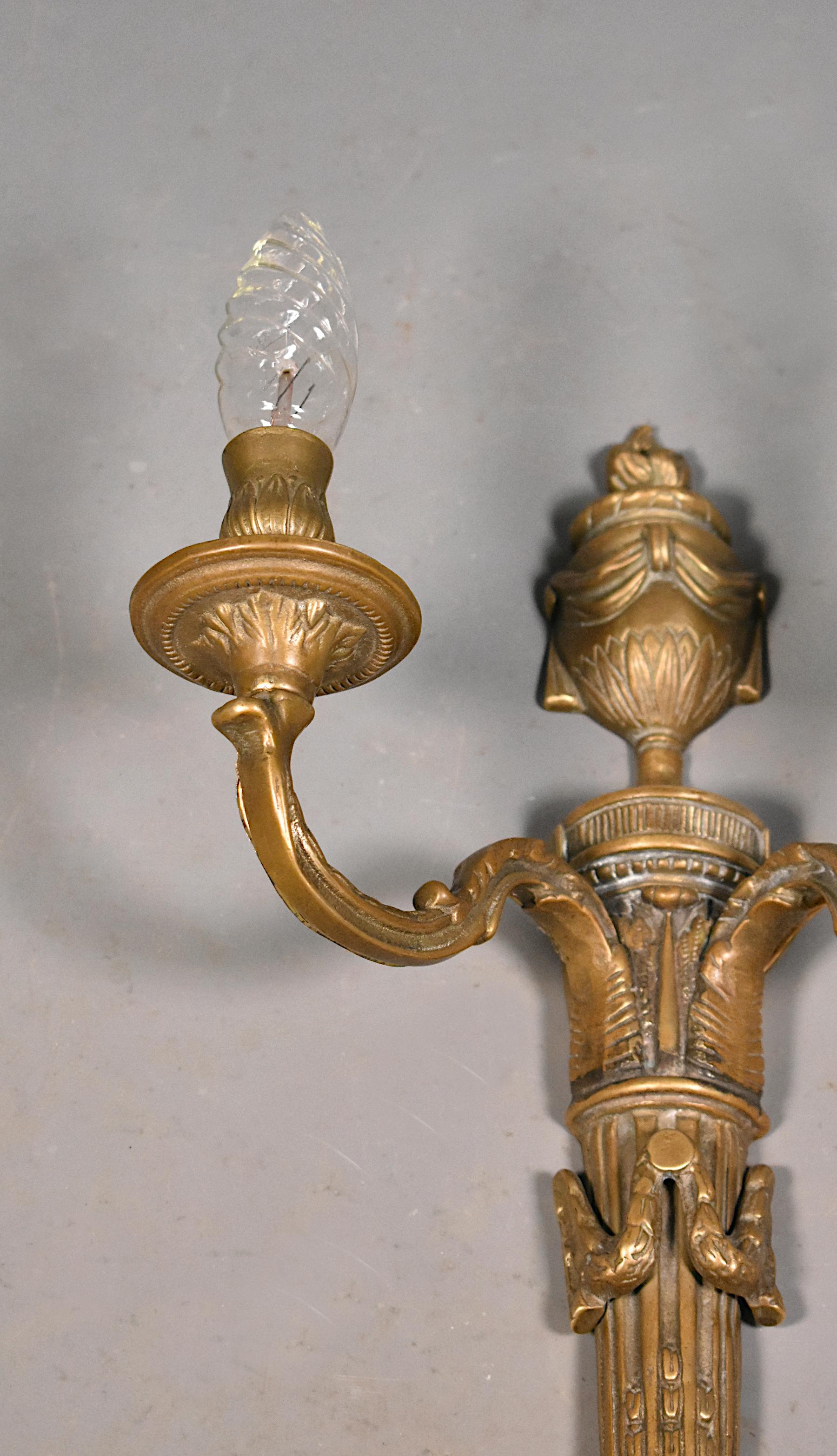 Large Antique French Bronze Wall Sconce Napoleon III For Sale 6