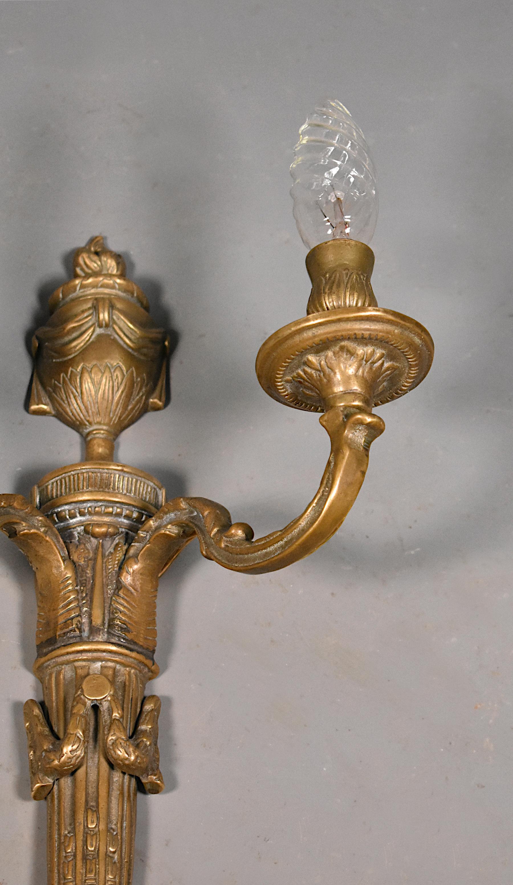 Large Antique French Bronze Wall Sconce Napoleon III For Sale 7