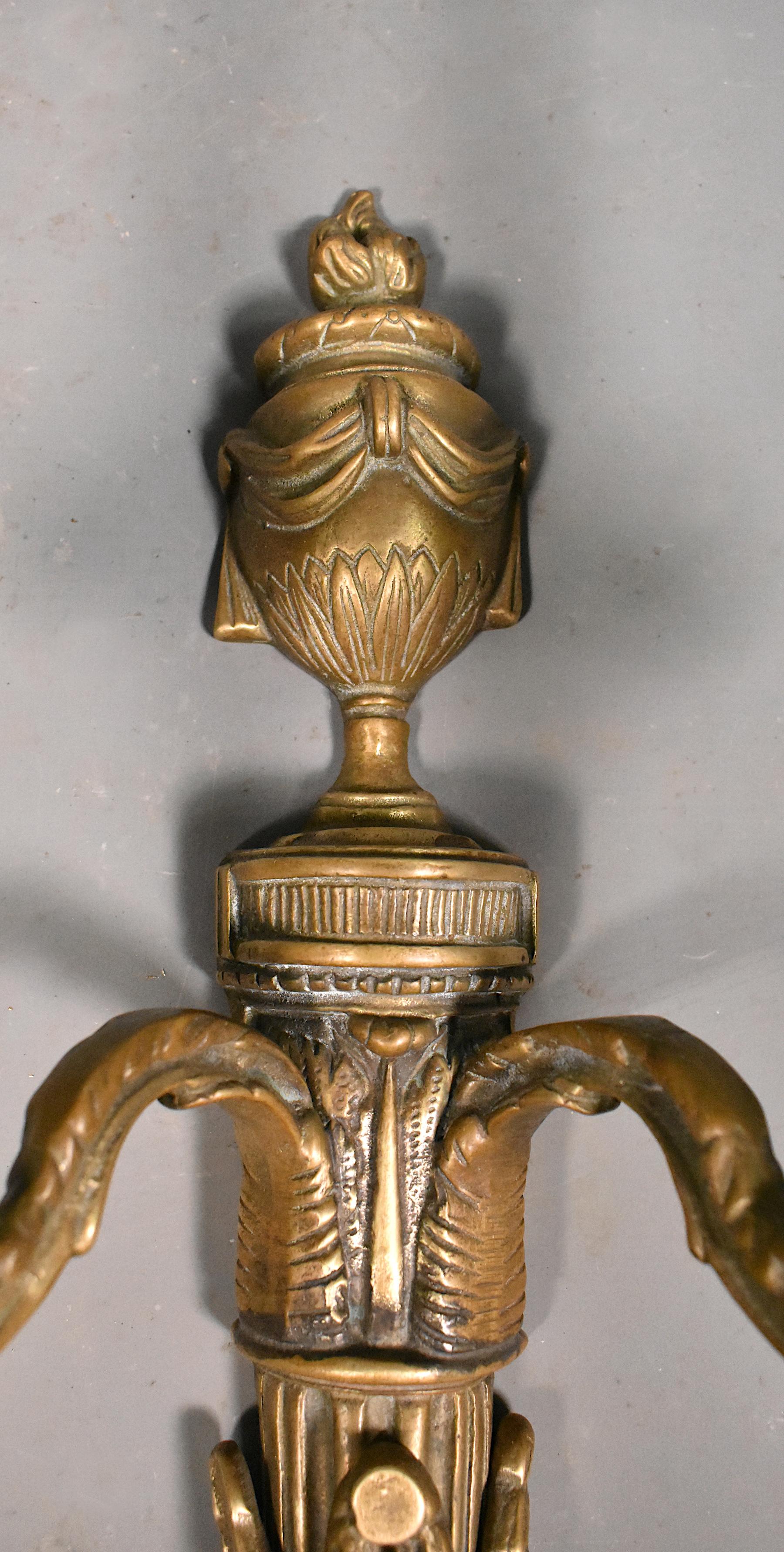 Large Antique French Bronze Wall Sconce Napoleon III For Sale 2