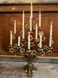 Large Antique French Candelabra or Alter Ornament, circa 1900-Bouquet Shaped