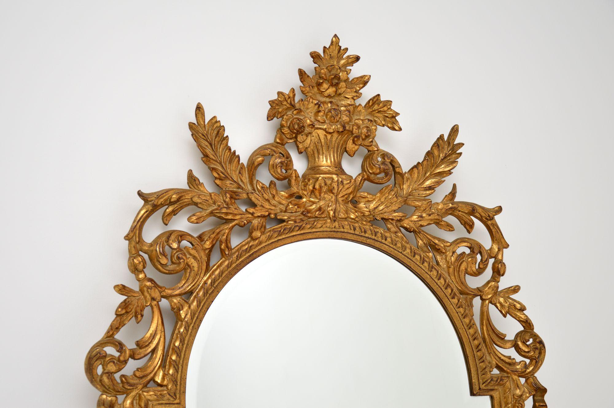 Large Antique French Carved Gilt Wood Mirror In Good Condition In London, GB