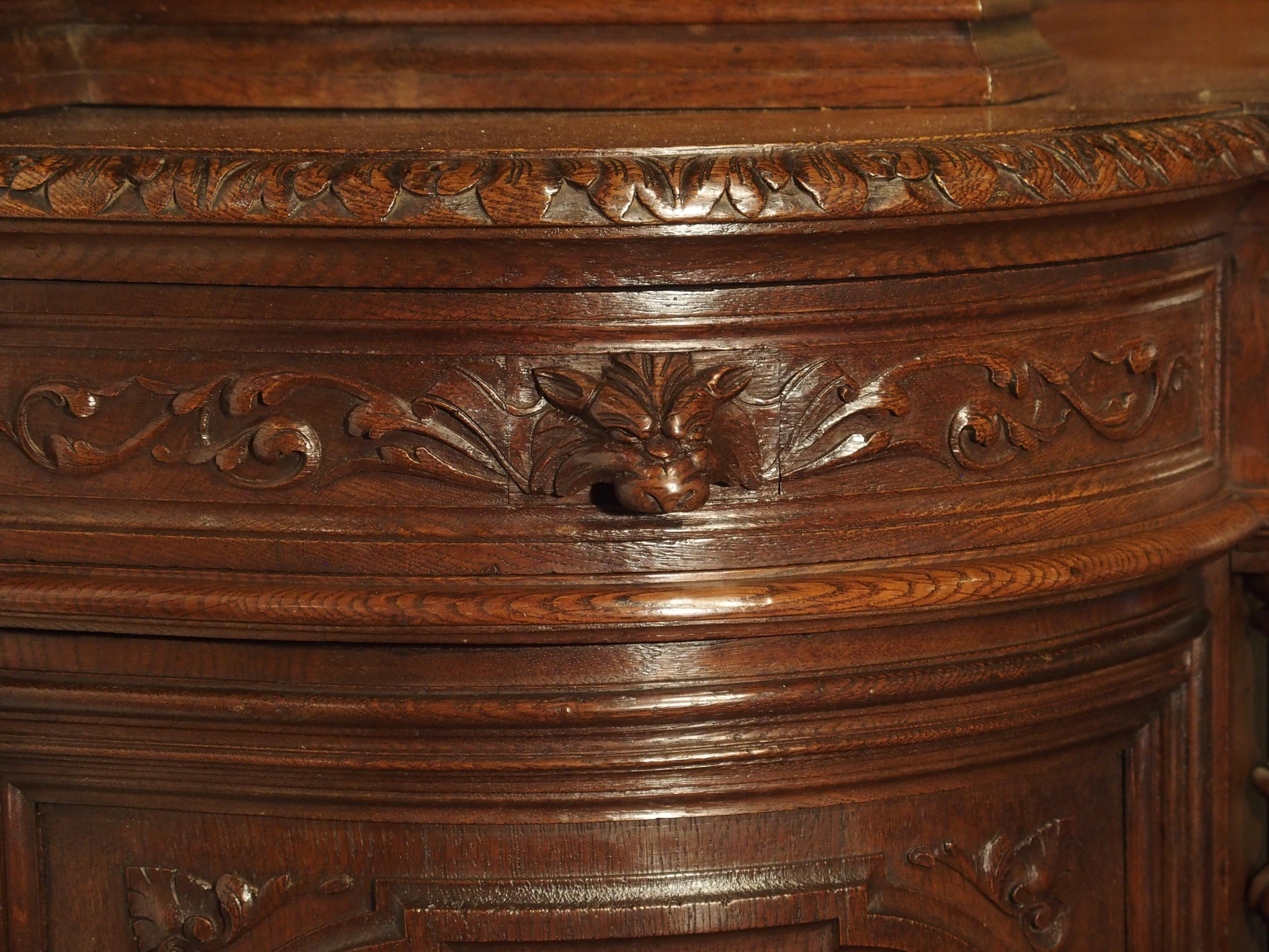 Large Antique French Carved Oak Buffet de Chasse, circa 1880 6