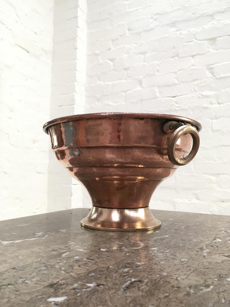 Romantic Large Antique French Copper Brass Champagne / Wine Cooler, 1850s, France