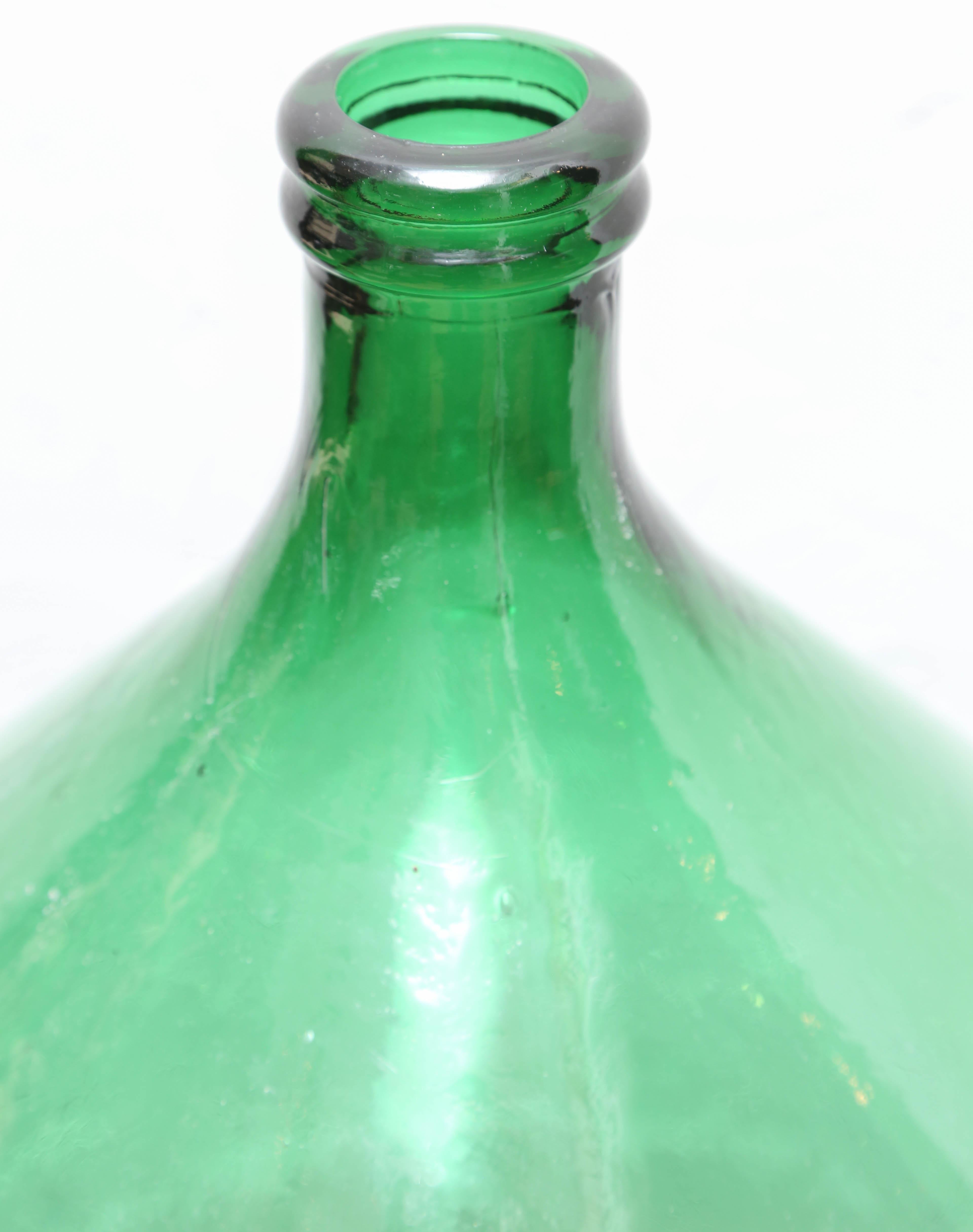 big green glass bottle
