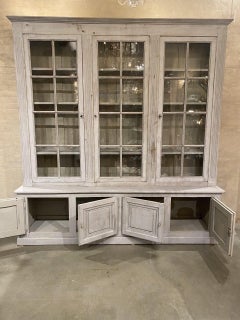 Large Antique French Display Cabinet / Tallboy