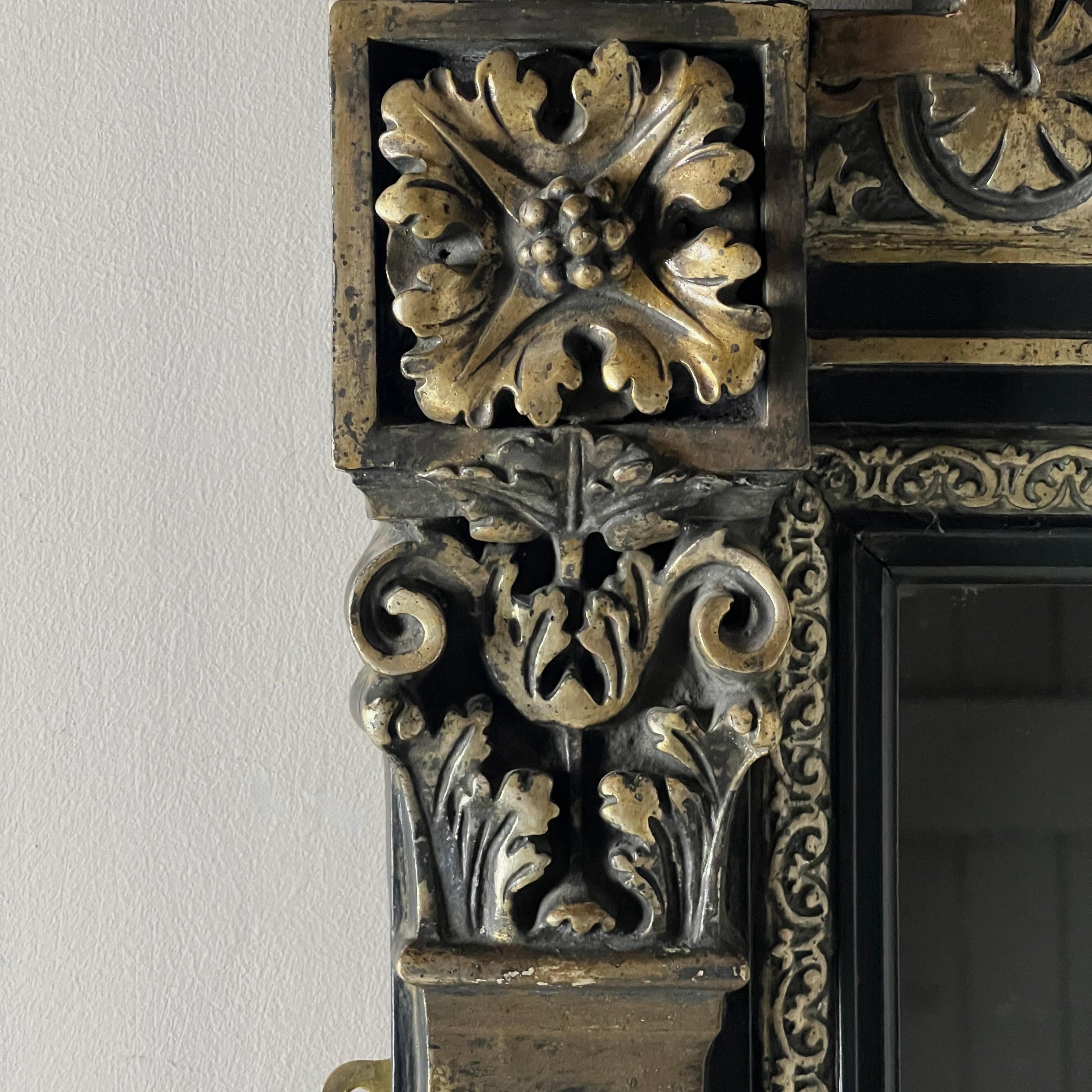 Large Antique French Ebonised & Silver Gilt Floor Or Overmantel Mirror 3