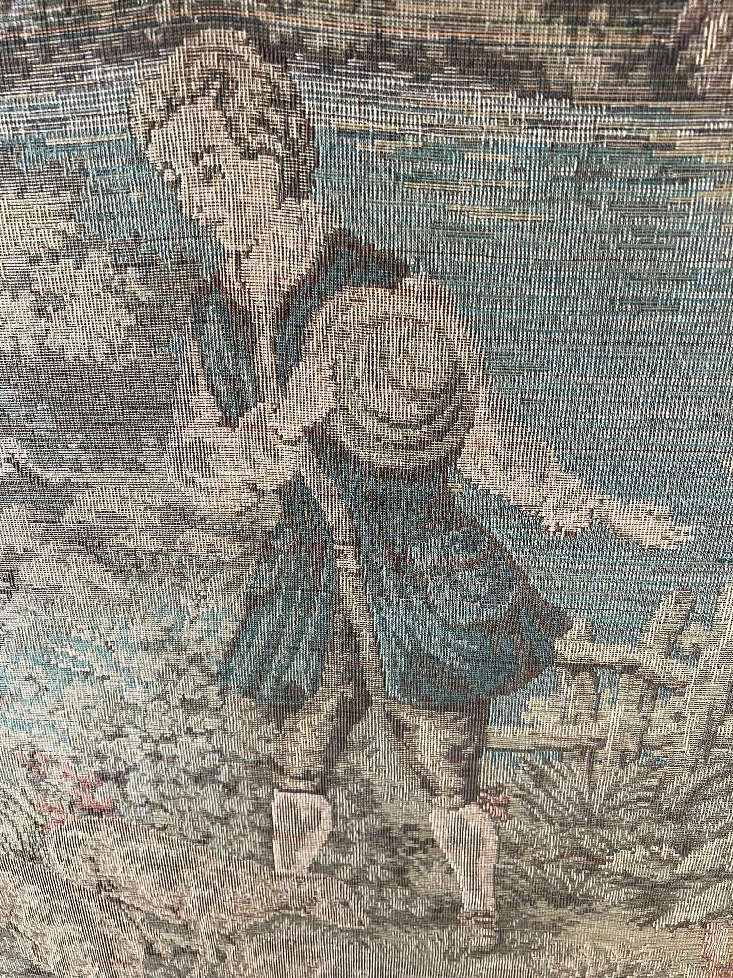 Large Antique French Embroidered Tapestry For Sale 6