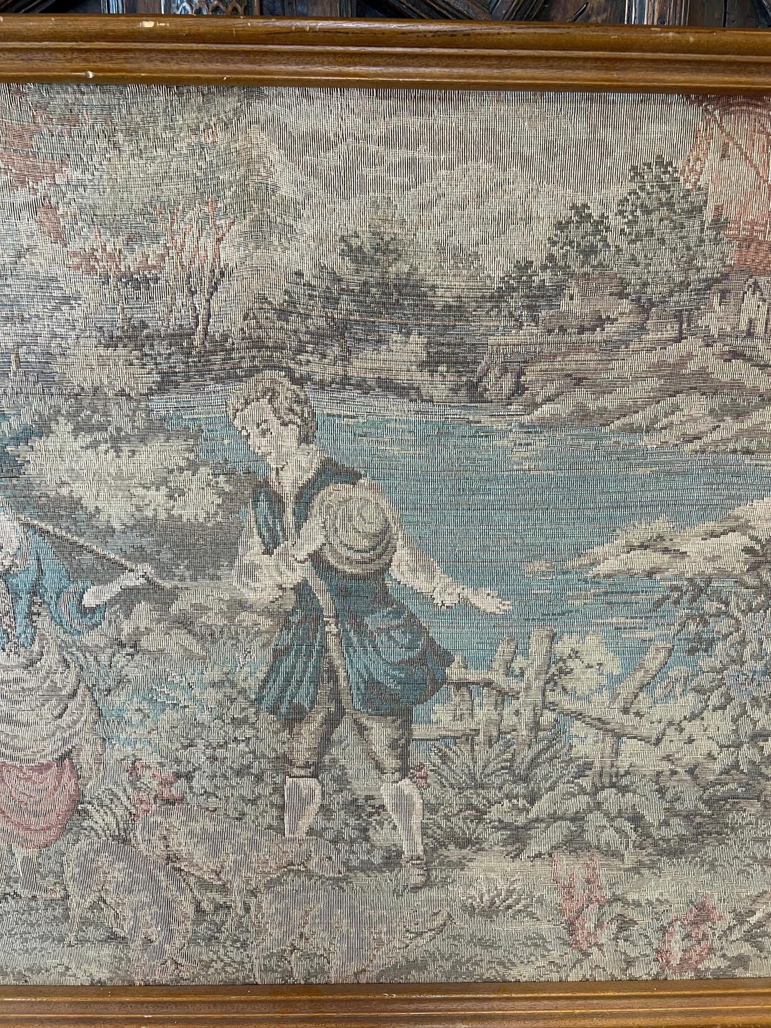 Large Antique French Embroidered Tapestry For Sale 1