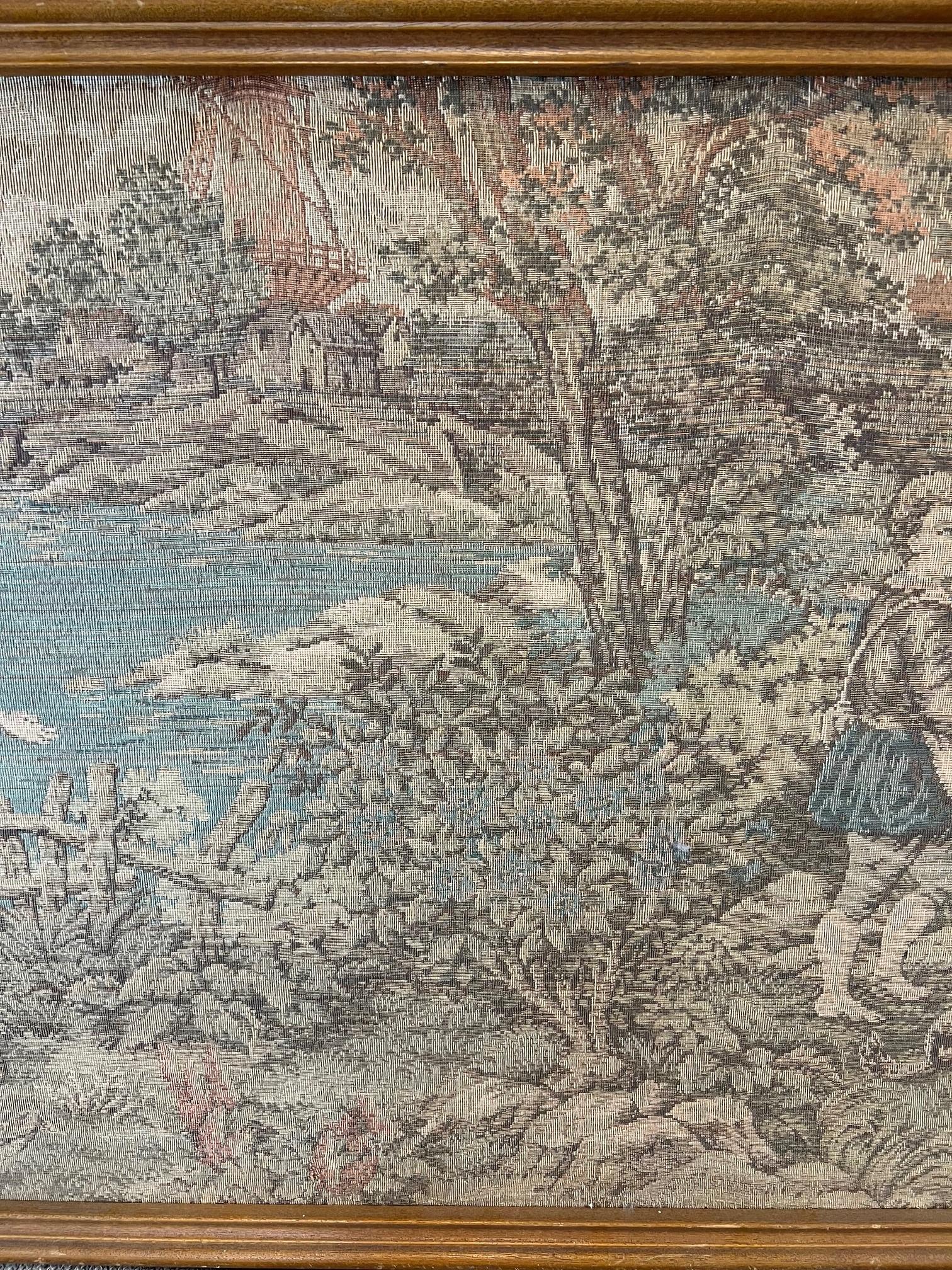 Large Antique French Embroidered Tapestry For Sale 2