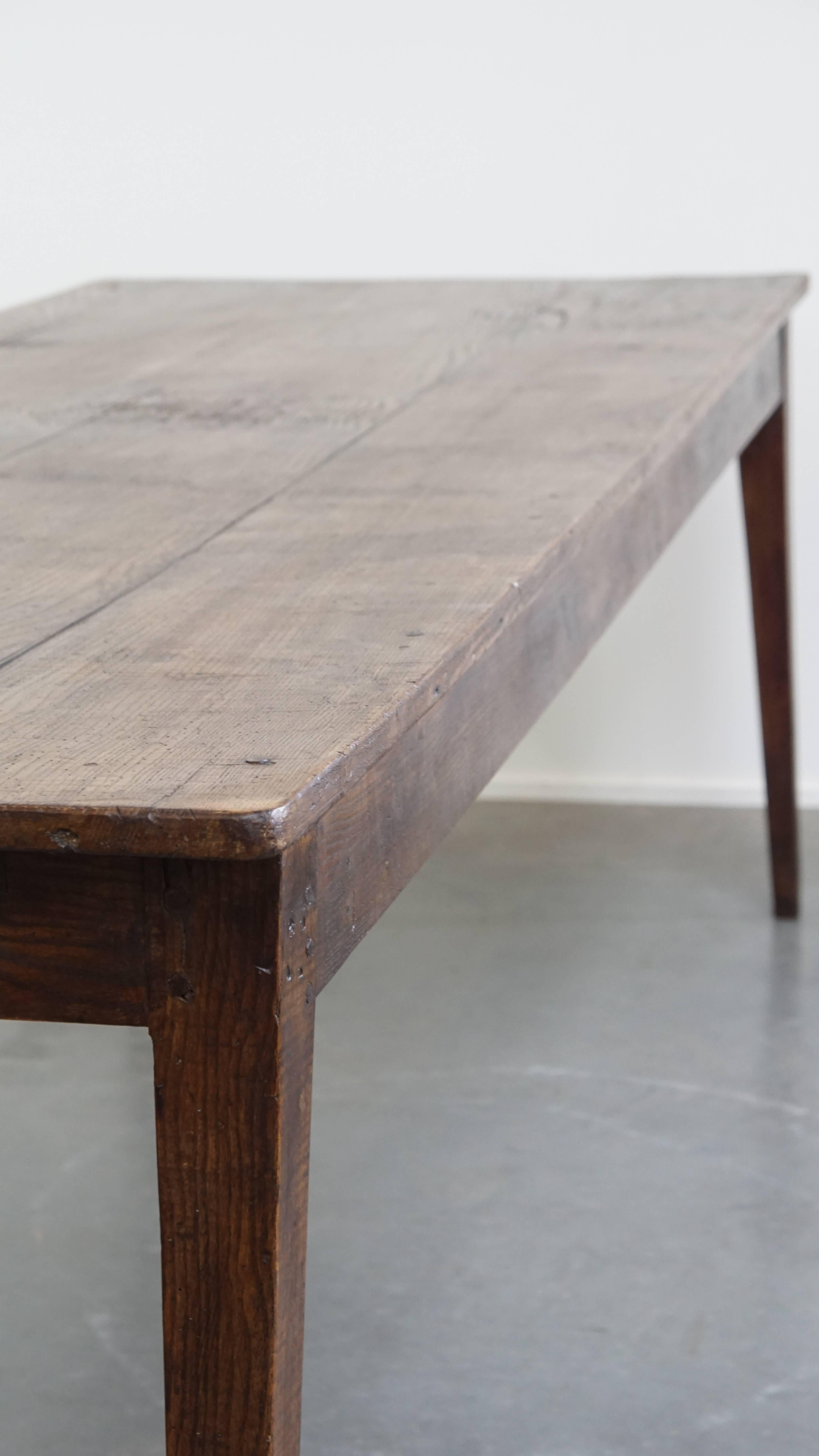 Large Antique French Farmhouse Dining Table for 6 to 8 People For Sale 10
