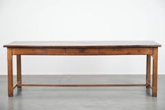 Large antique French farmhouse dining table for 6 to 8 people