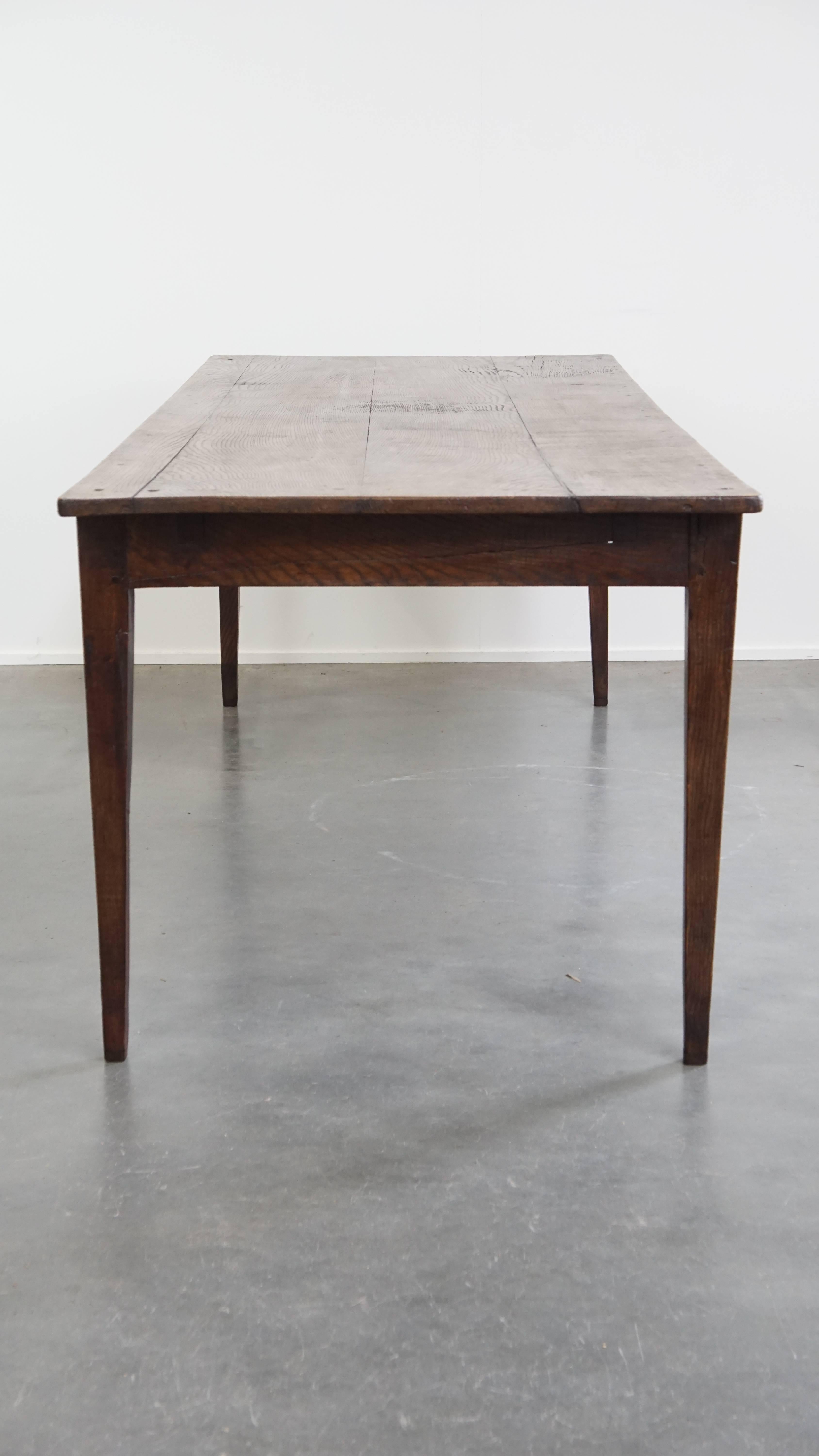 Large Antique French Farmhouse Dining Table for 6 to 8 People In Fair Condition For Sale In Harderwijk, NL