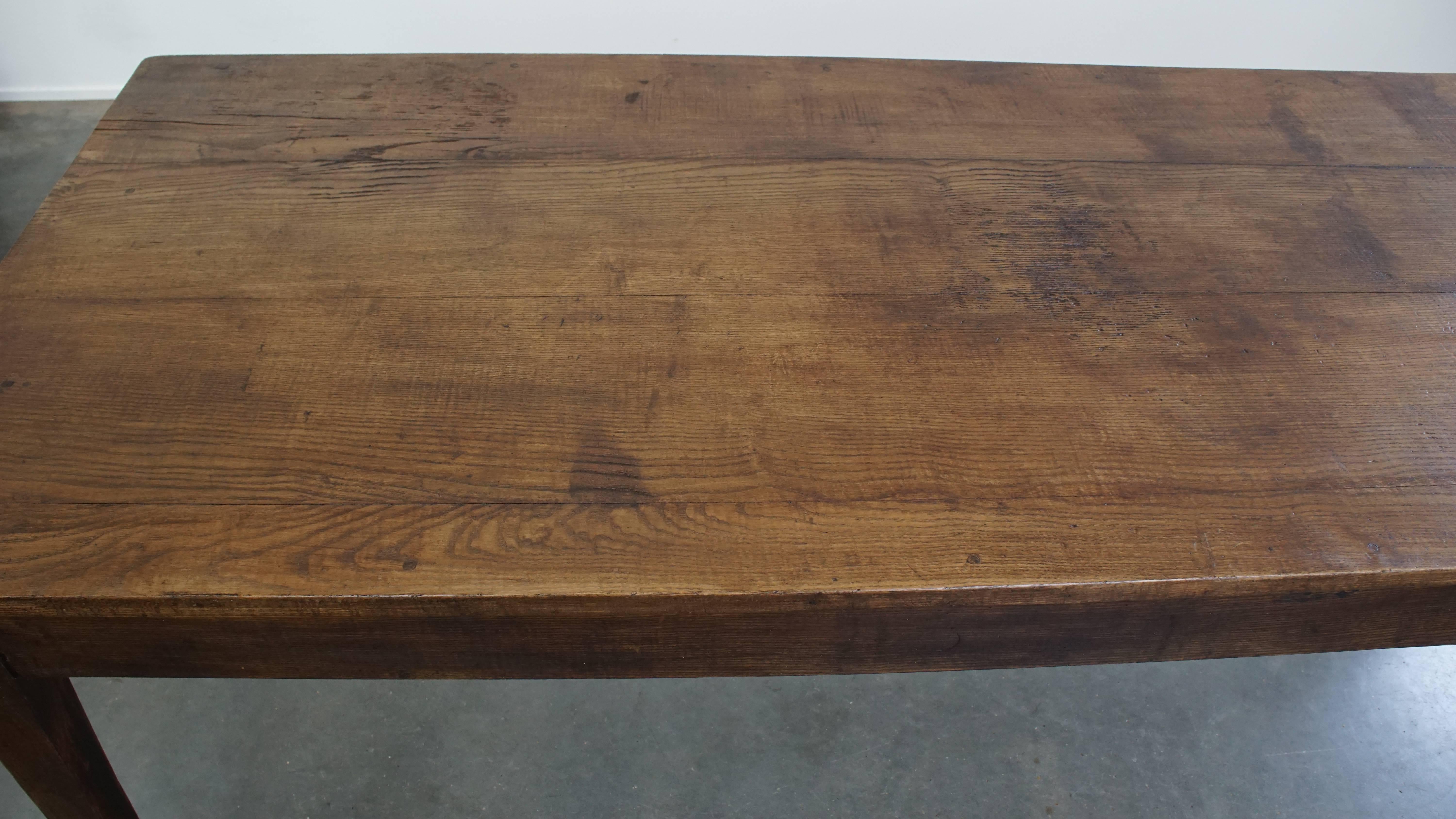 Large Antique French Farmhouse Dining Table for 6 to 8 People For Sale 1