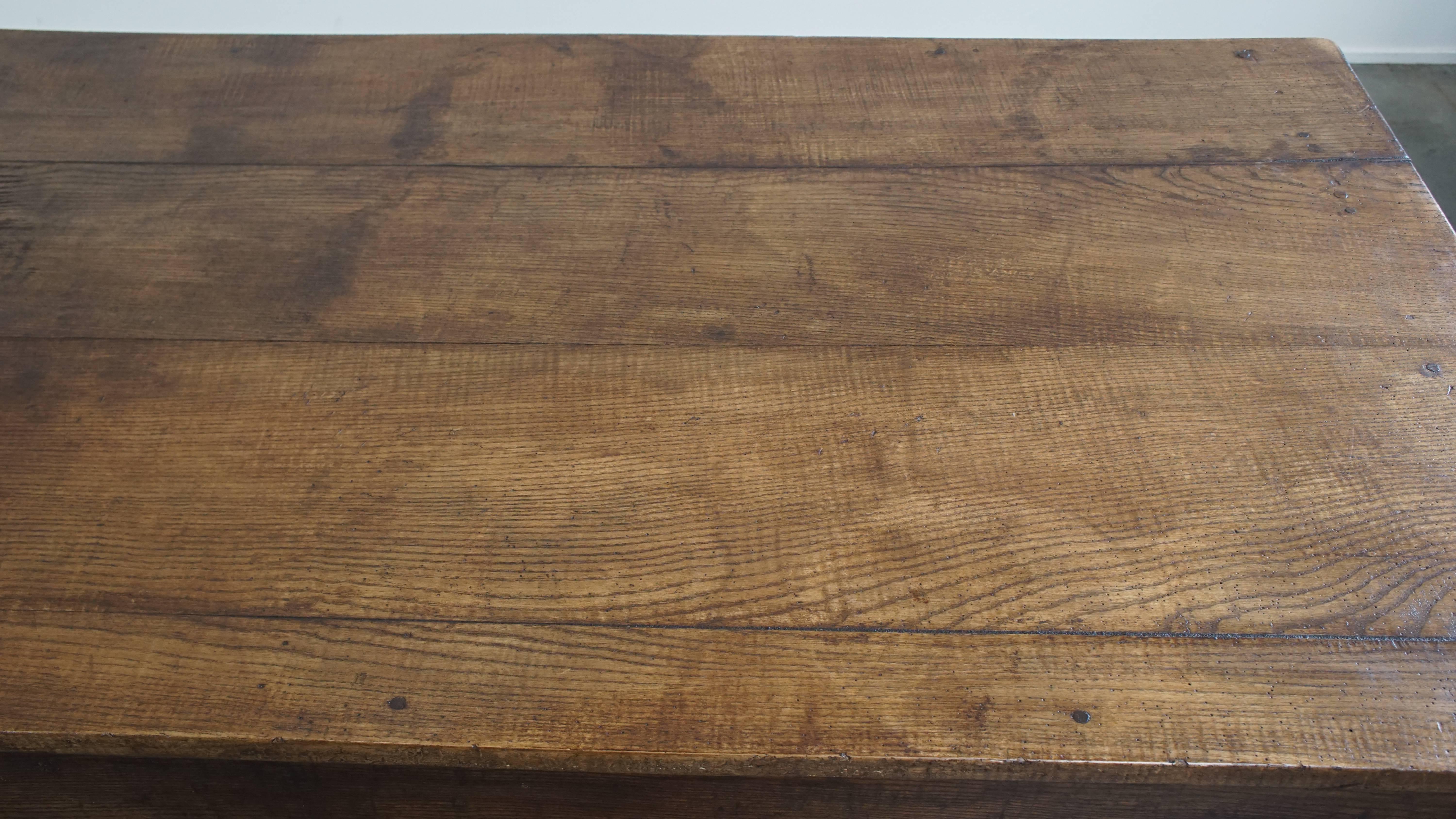 Large Antique French Farmhouse Dining Table for 6 to 8 People For Sale 2