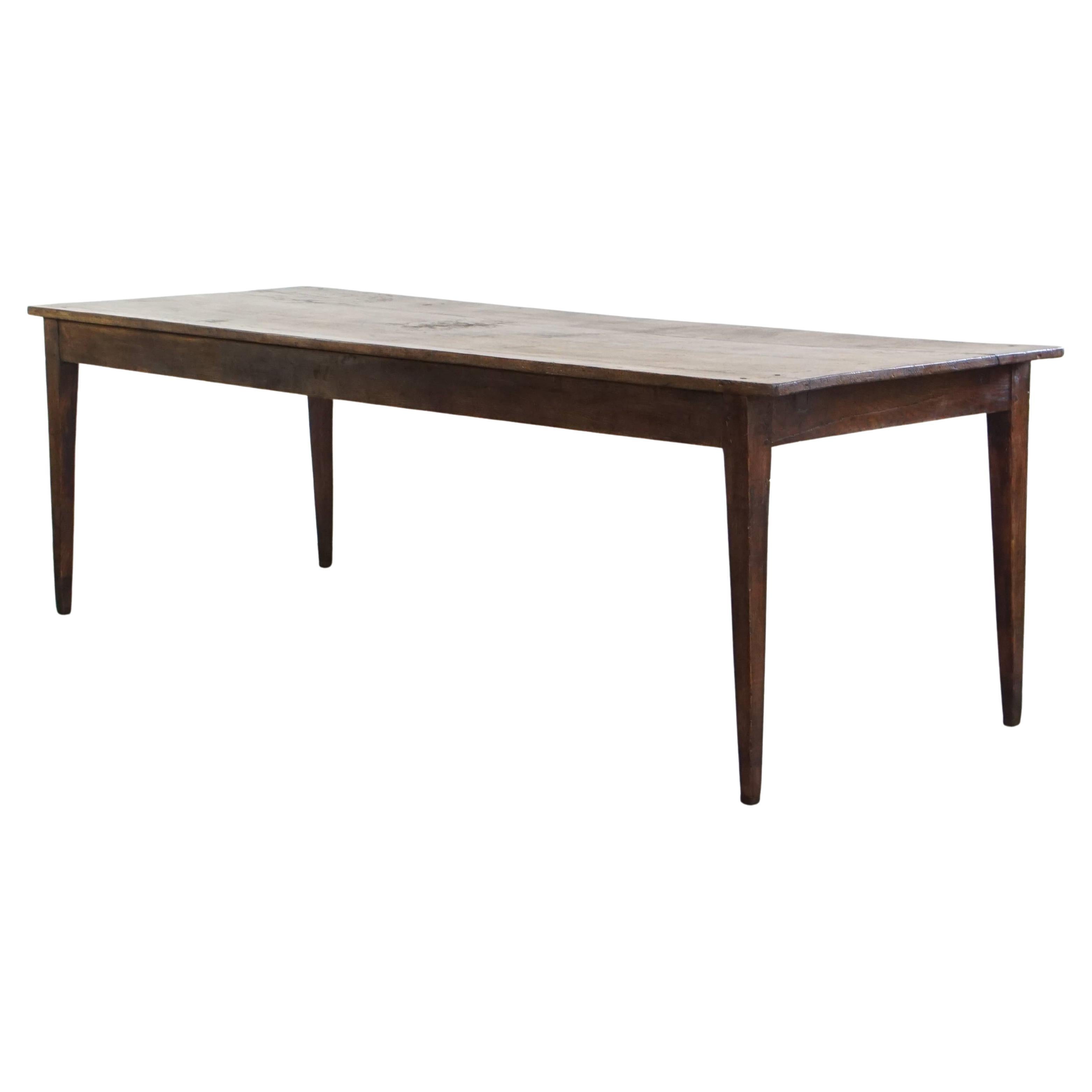 Large Antique French Farmhouse Dining Table for 6 to 8 People For Sale