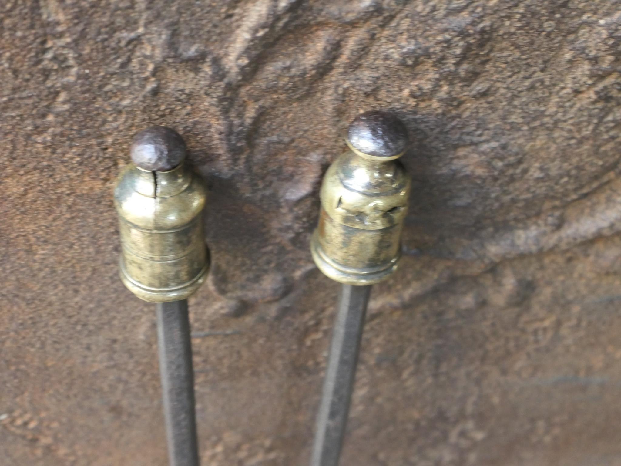 Grande pinza da camino Antique French, 19° secolo In condizioni buone in vendita a Amerongen, Amerongen