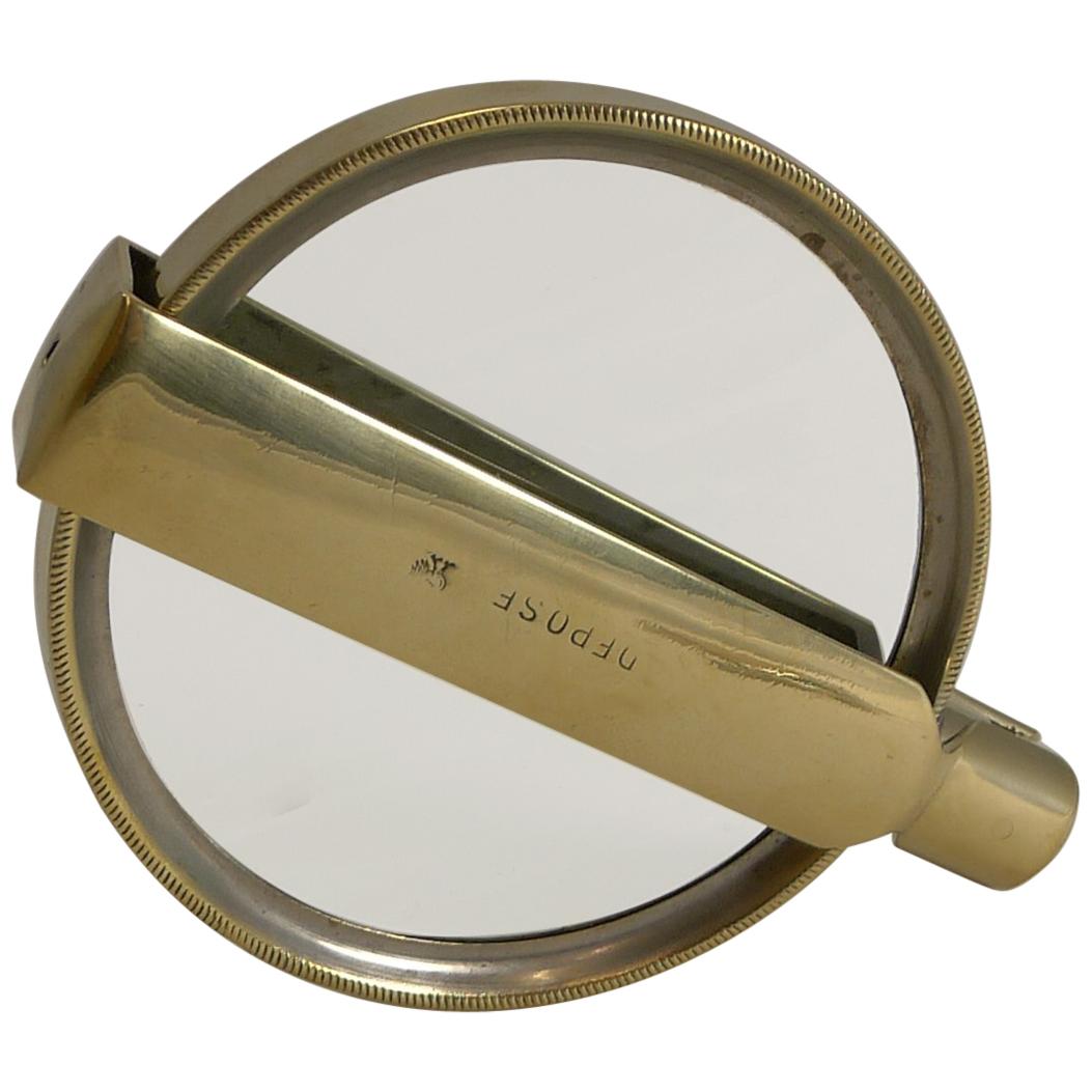 Large Antique French Folding Brass Magnifying Glass, circa 1900 at 1stDibs  | depose magnifying glass, antique brass folding magnifying glass, antique folding  magnifying glass