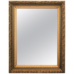 Large Antique French Foliate Giltwood Framed Wall Mirror, c1920