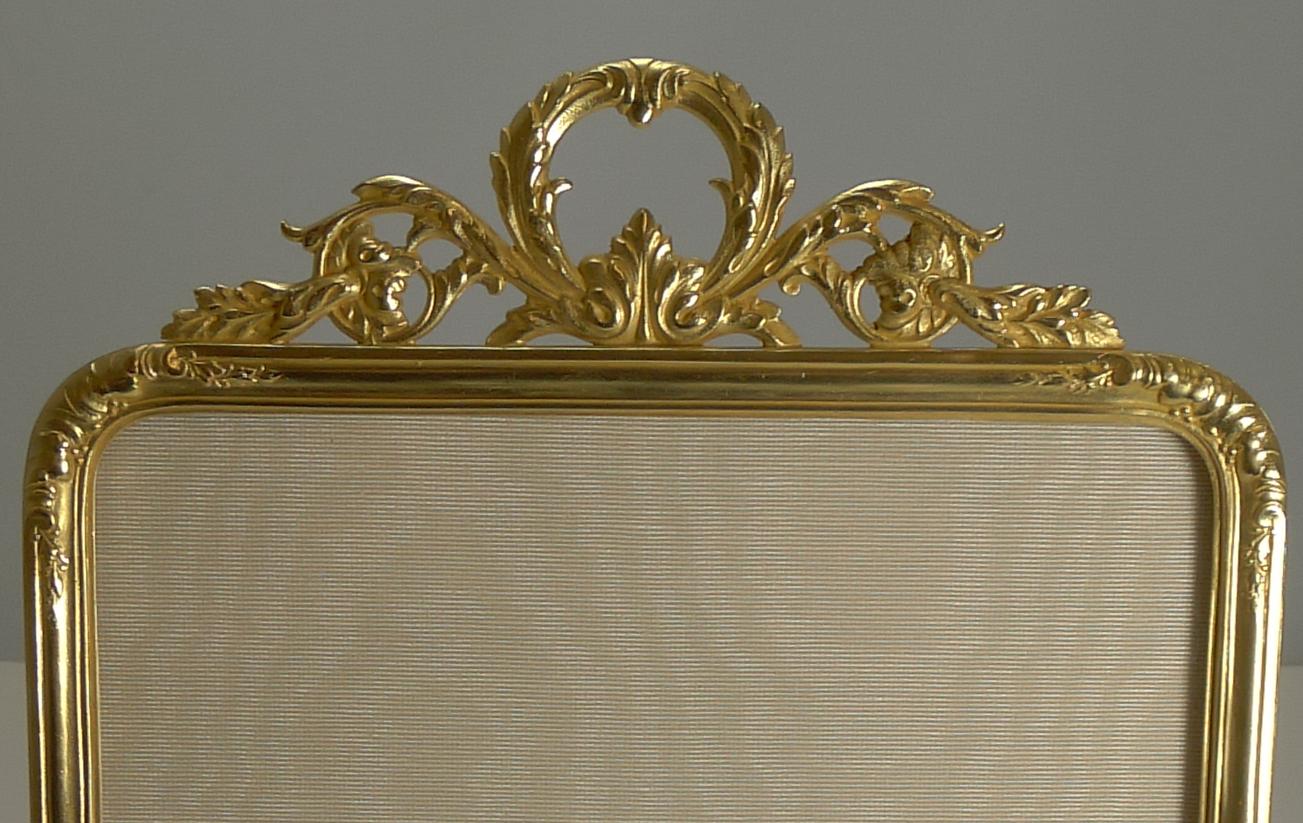 Large Antique French Gilded Bronze Photograph Frame, circa 1900 In Good Condition In Bath, GB