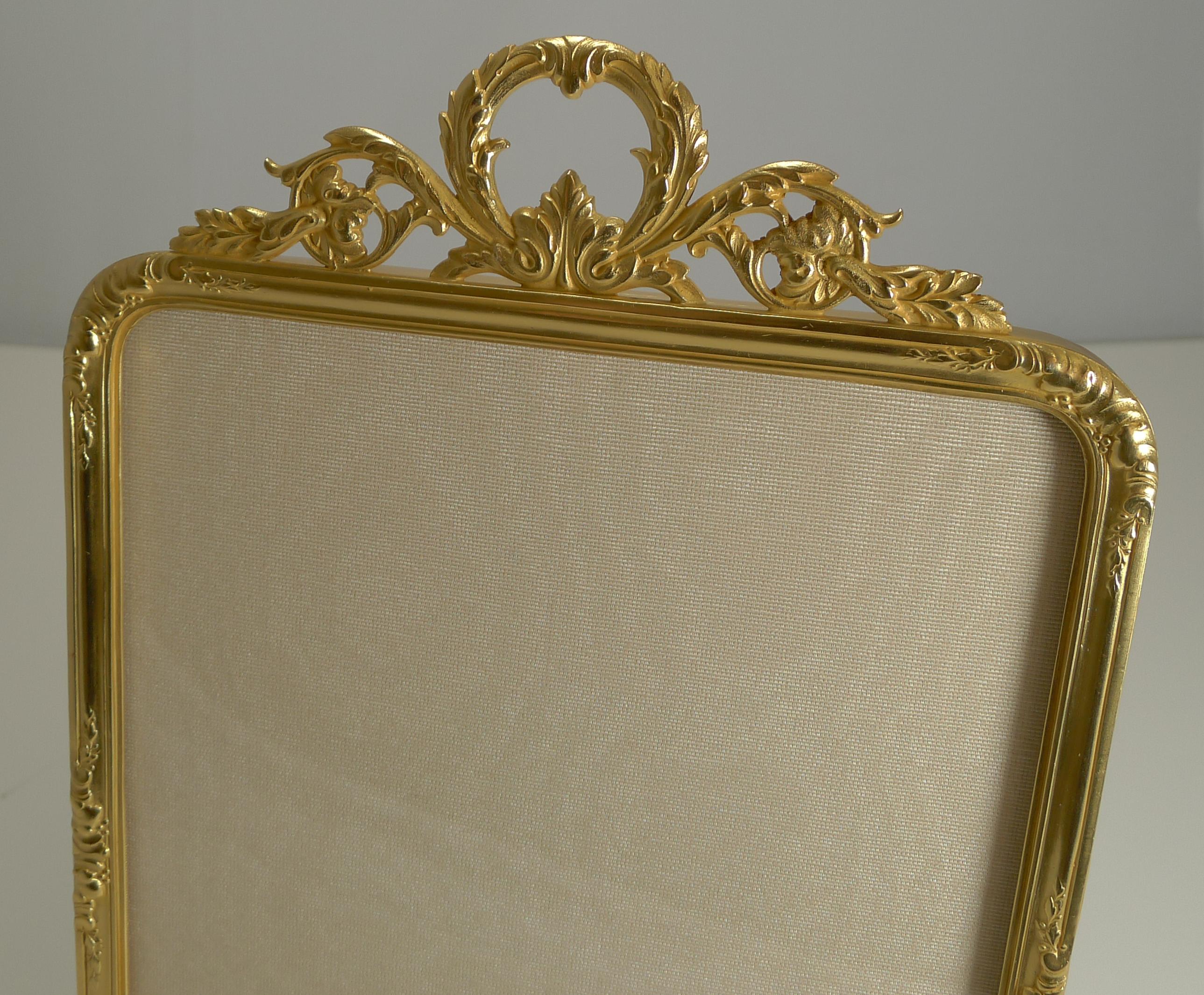 Large Antique French Gilded Bronze Photograph Frame, circa 1900 1