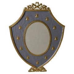 Large Antique French Gilded Bronze Photograph Frame, Napoleonic Bees c.1900