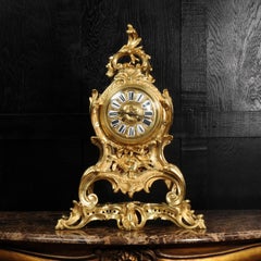 Large Antique French Gilt Bronze Rococo Louis XV Clock