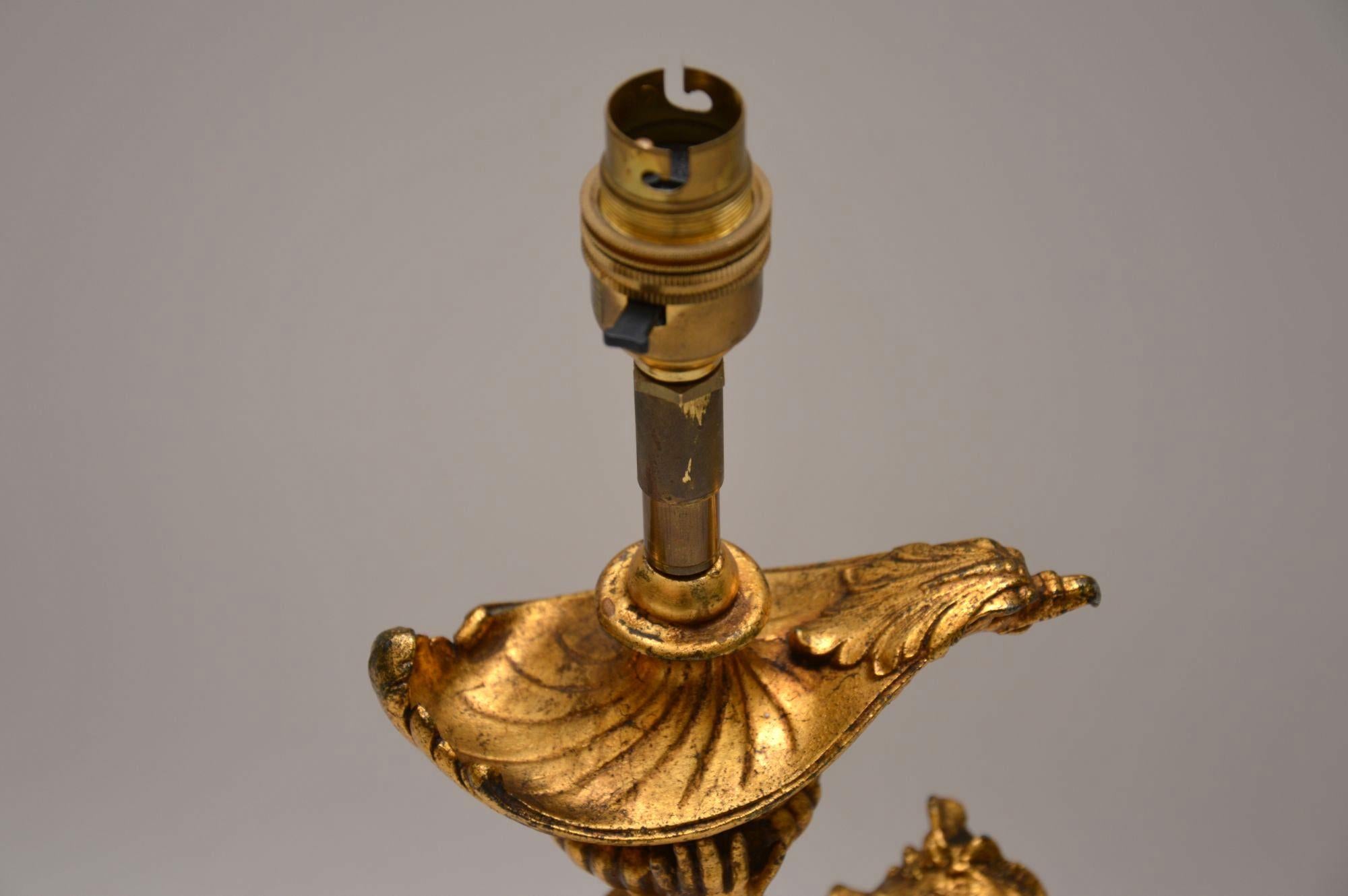 Large Antique French Gilt Bronze Table Lamp 3