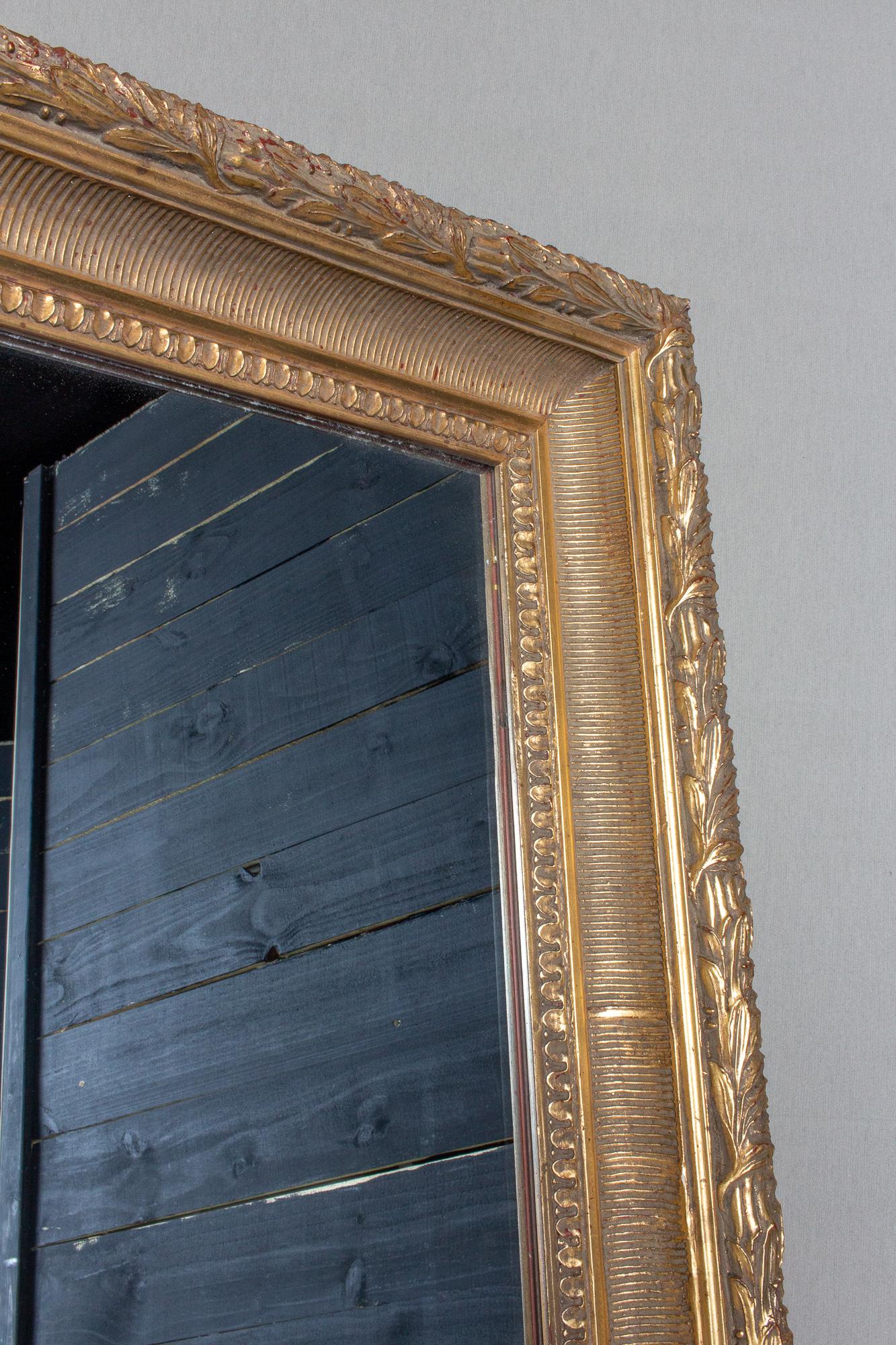 Large Antique French Gilt Frame Mirror 1