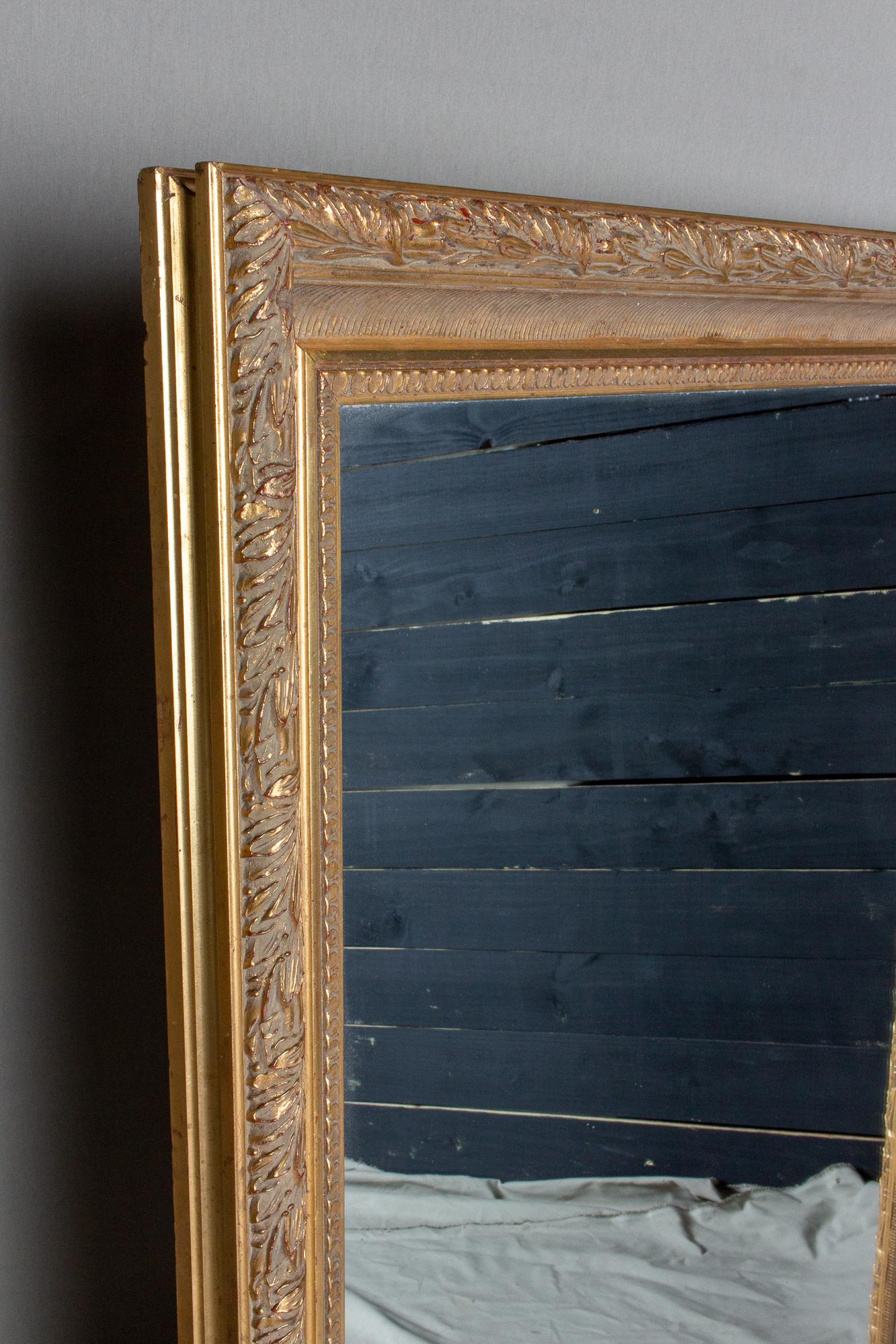 Large Antique French Gilt Frame Mirror 5