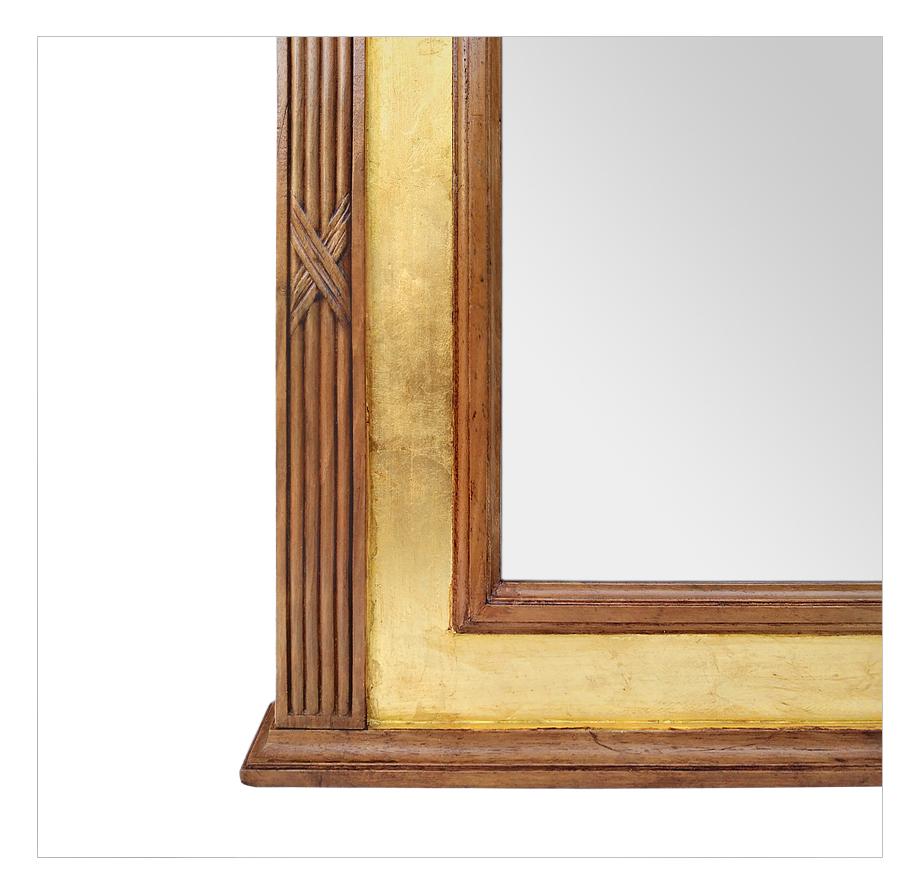 Großer antiker französischer Spiegel aus vergoldetem Holz, Empire-Stil-Inspiration, um 1950 im Angebot 1