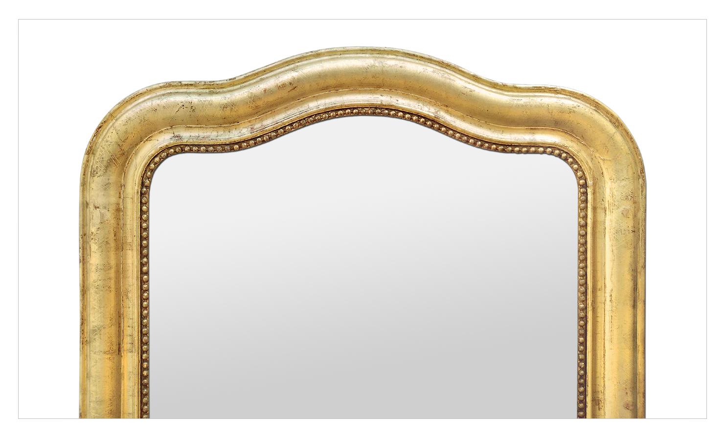 Louis Philippe Large Antique French Giltwood Mirror Louis-Philippe Style, circa 1880