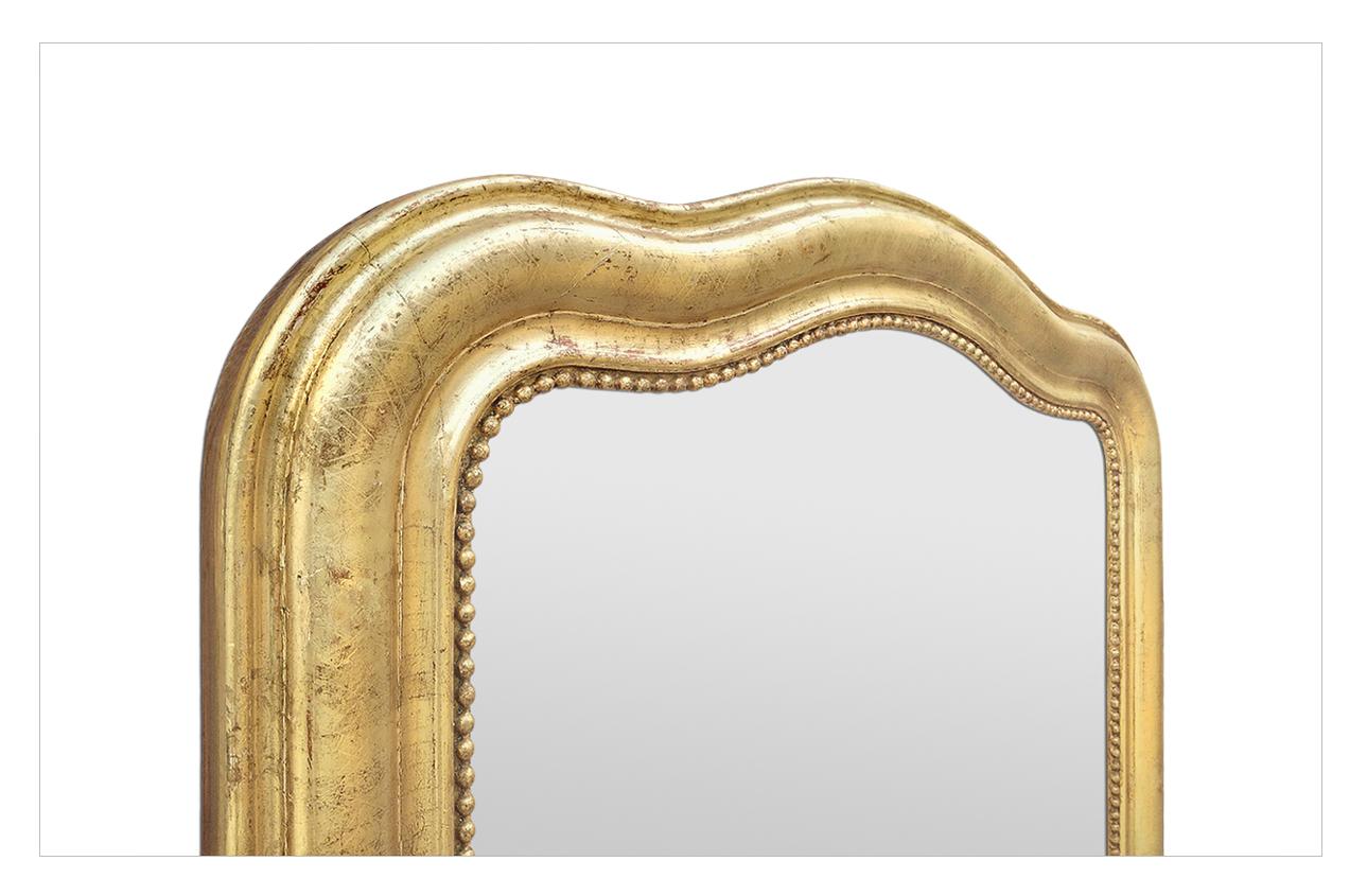 Large Antique French Giltwood Mirror Louis-Philippe Style, circa 1880 In Good Condition In Paris, FR