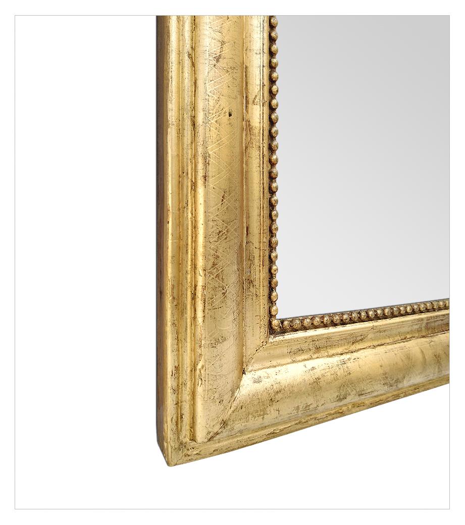 Late 19th Century Large Antique French Giltwood Mirror Louis-Philippe Style, circa 1880