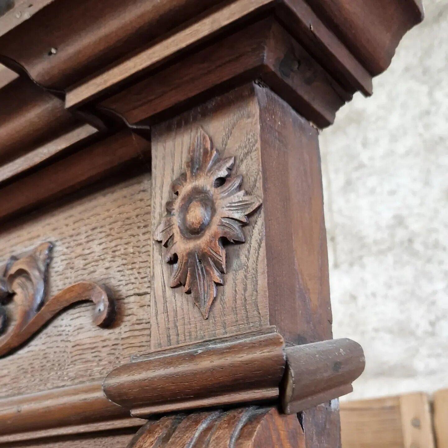 Hand-Carved 19th Century Italian Mirror Heavily carved in Walnut