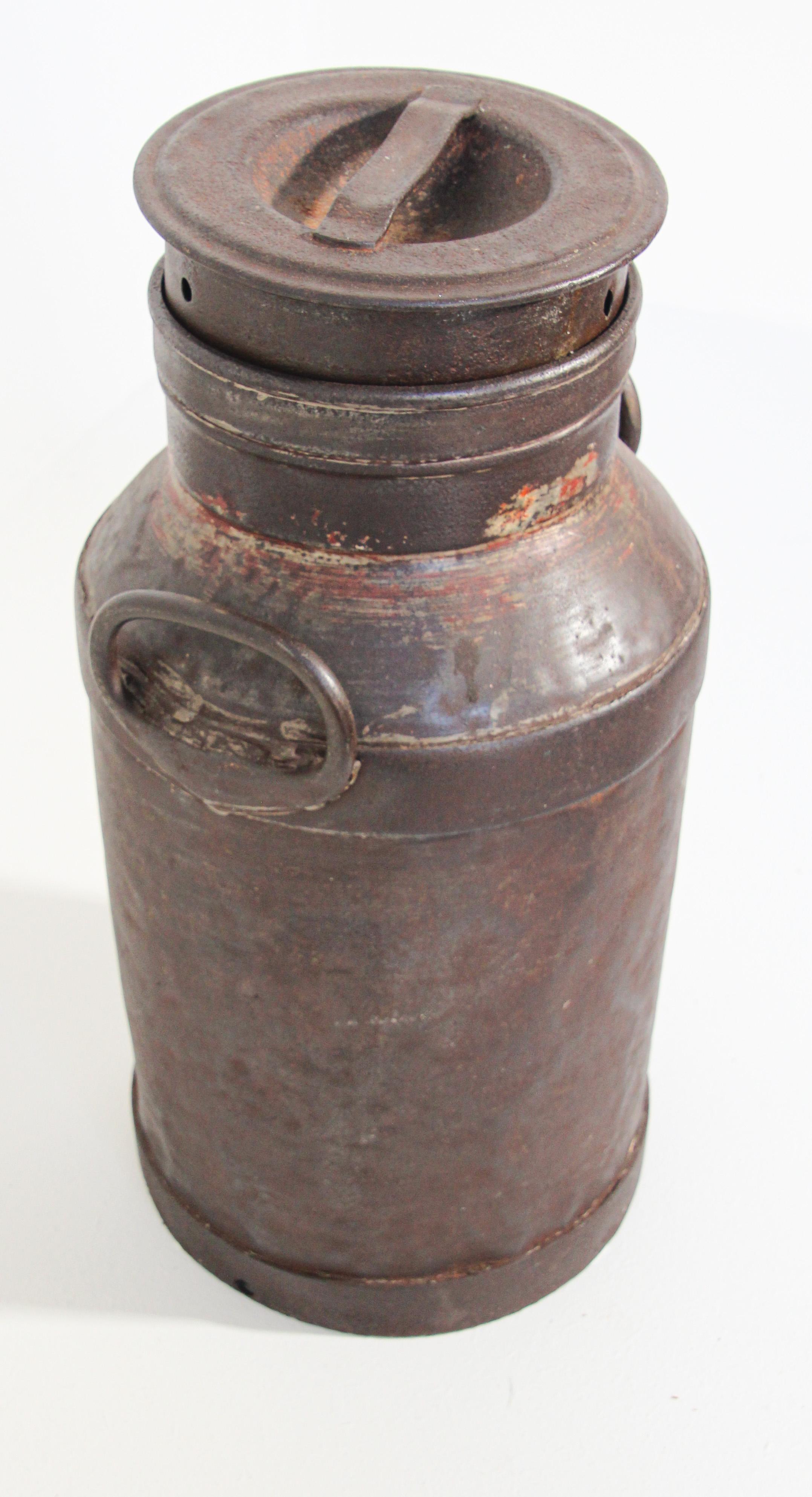 Large Antique French Iron Milk Container, 19th Century 3