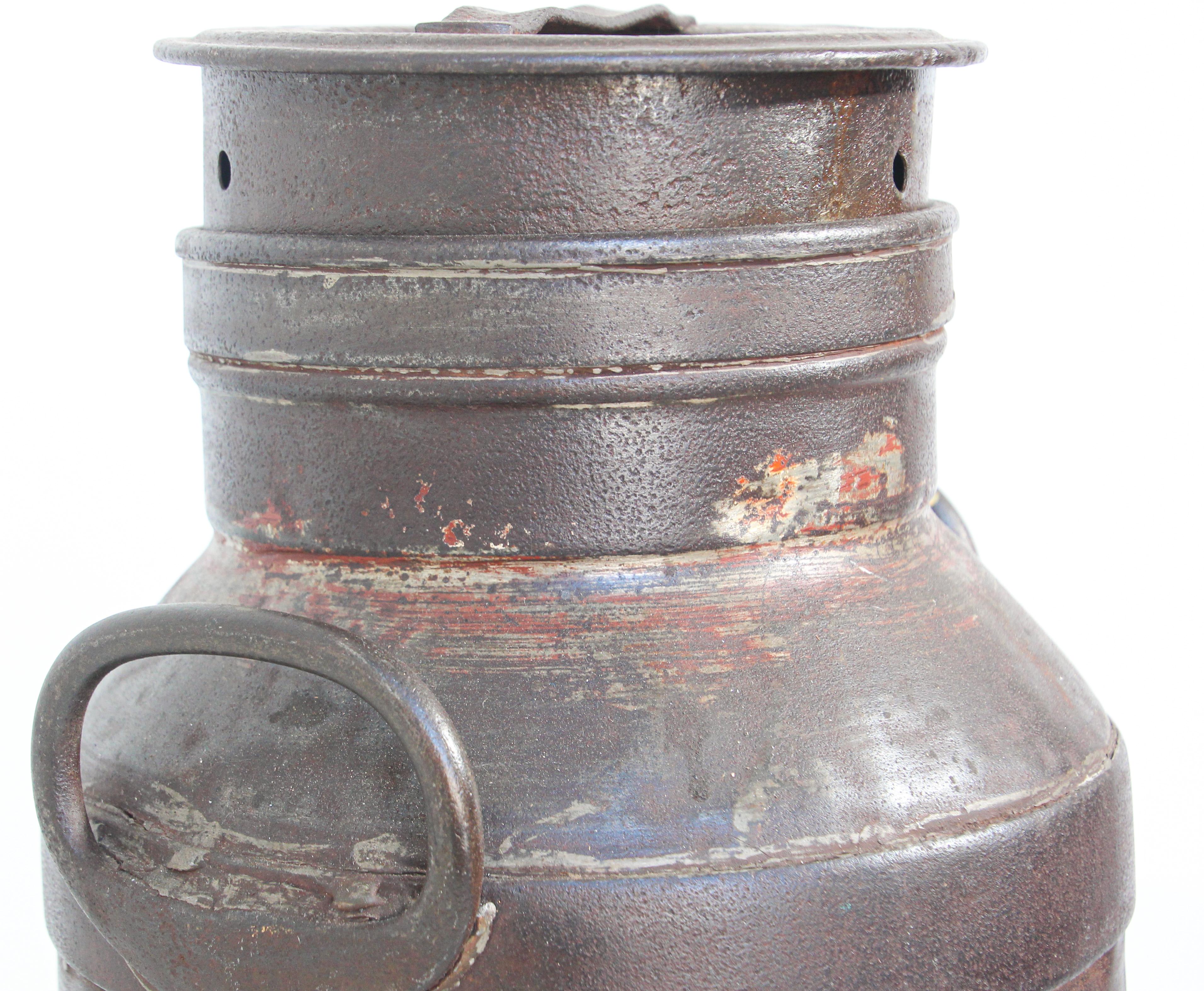 Large Antique French Iron Milk Container, 19th Century 8