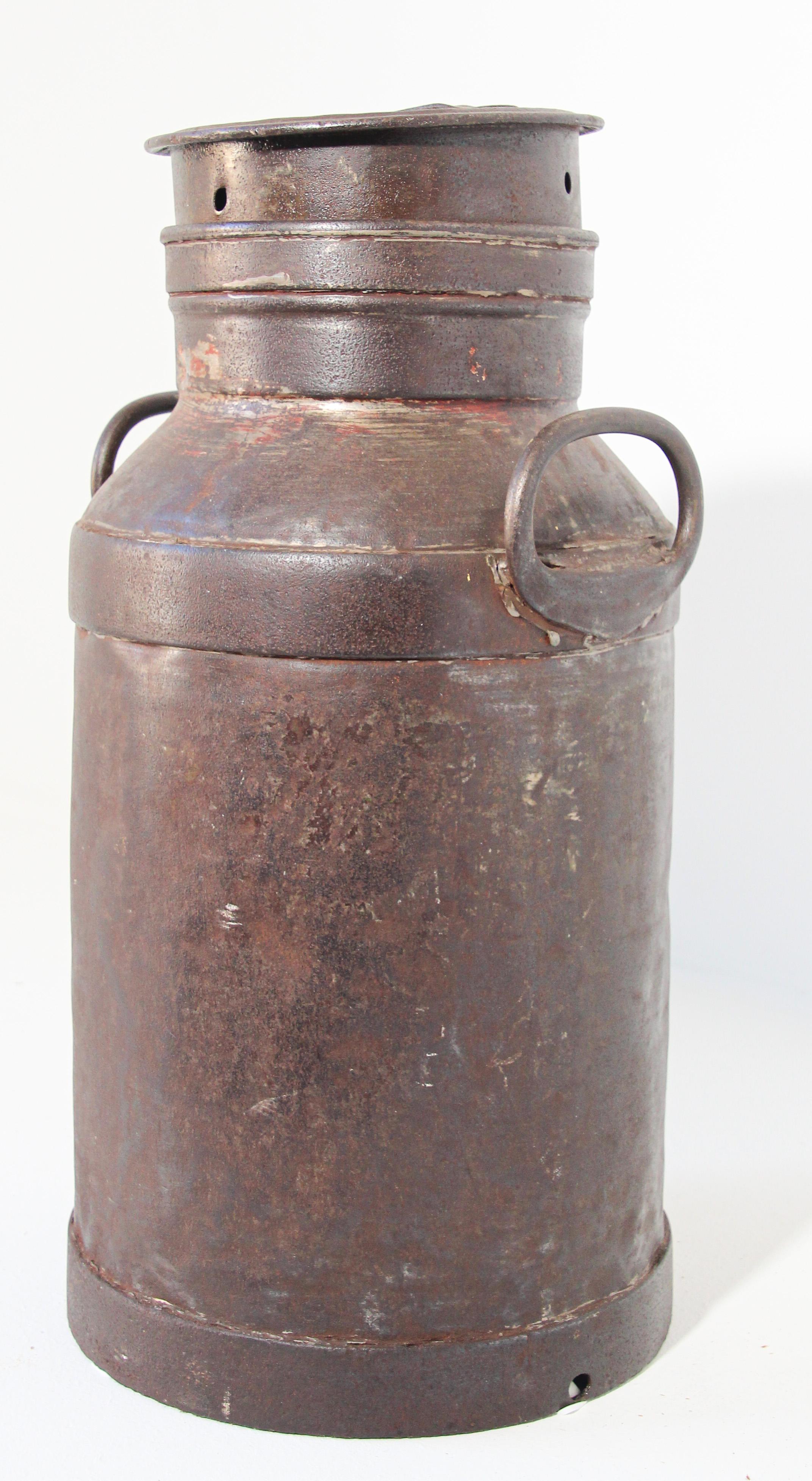 Large Antique French Iron Milk Container, 19th Century 12